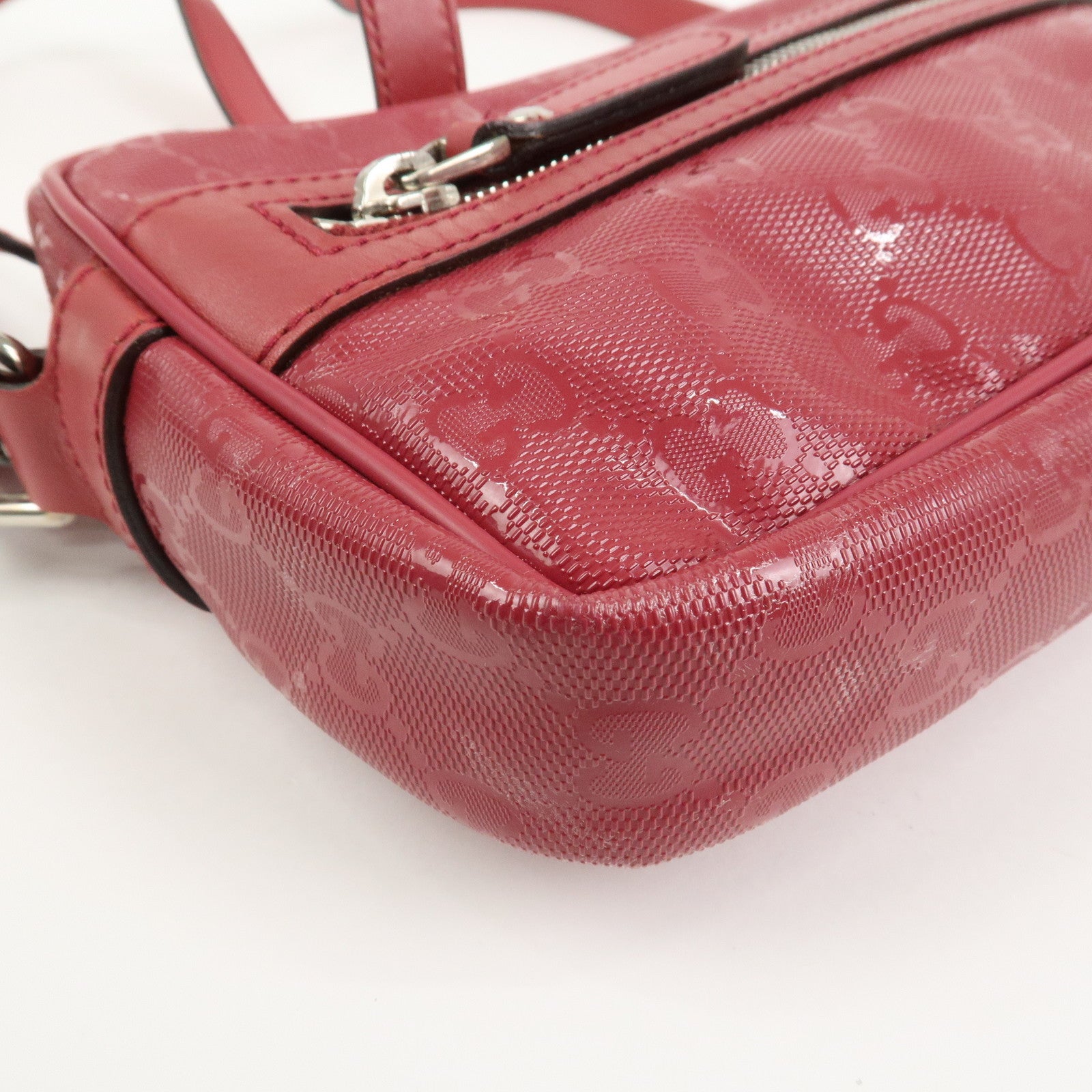 GUCCI GG Imprime GG Supreme Leather Shoulder Bag Pink 201447