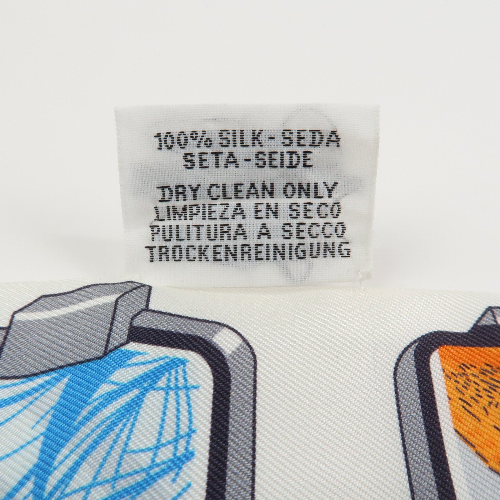 HERMES Twilly Silk 100% HERMES STORY Scarf White