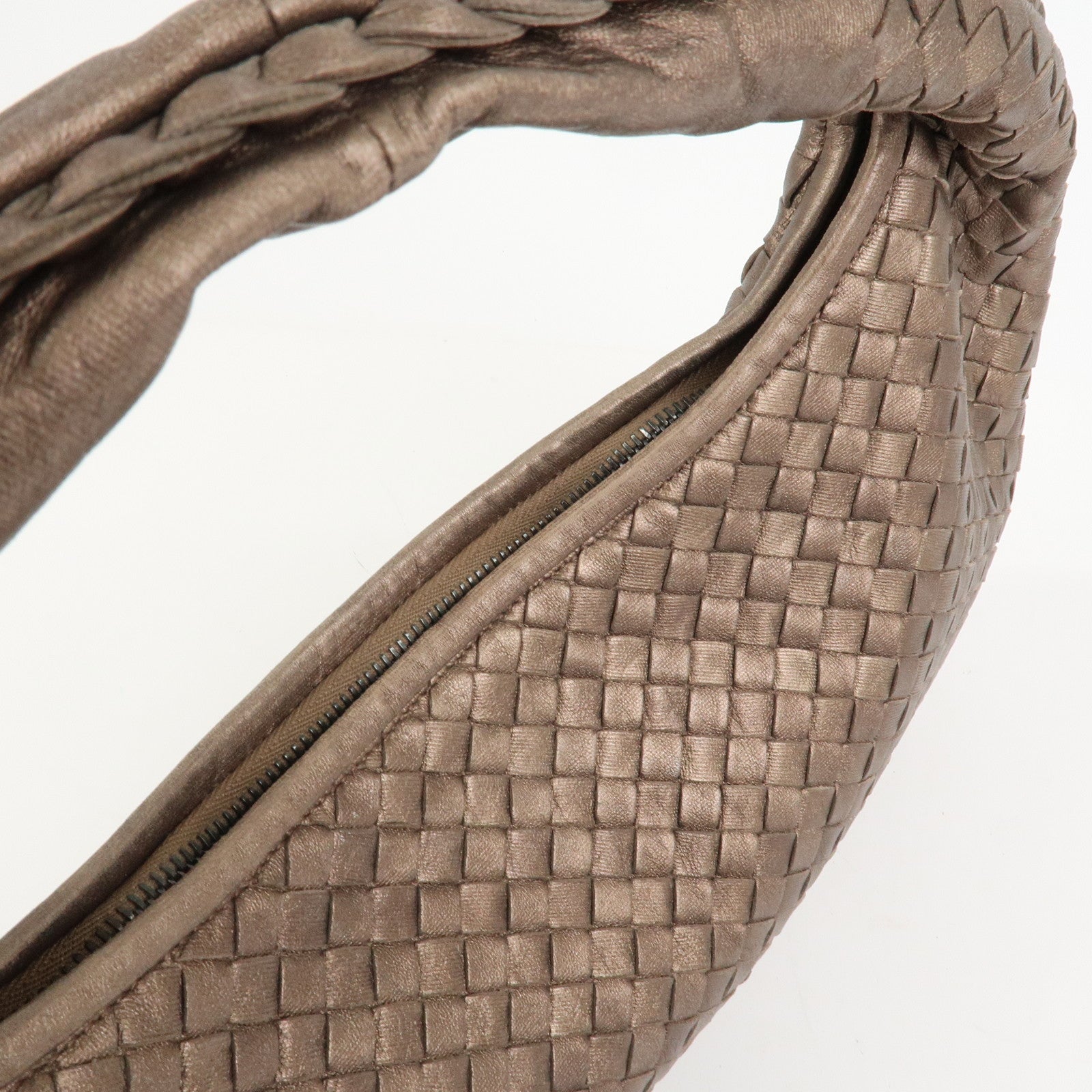BOTTEGA VENETA Intrecciato Leather Shoulder Bag Metaric Brown