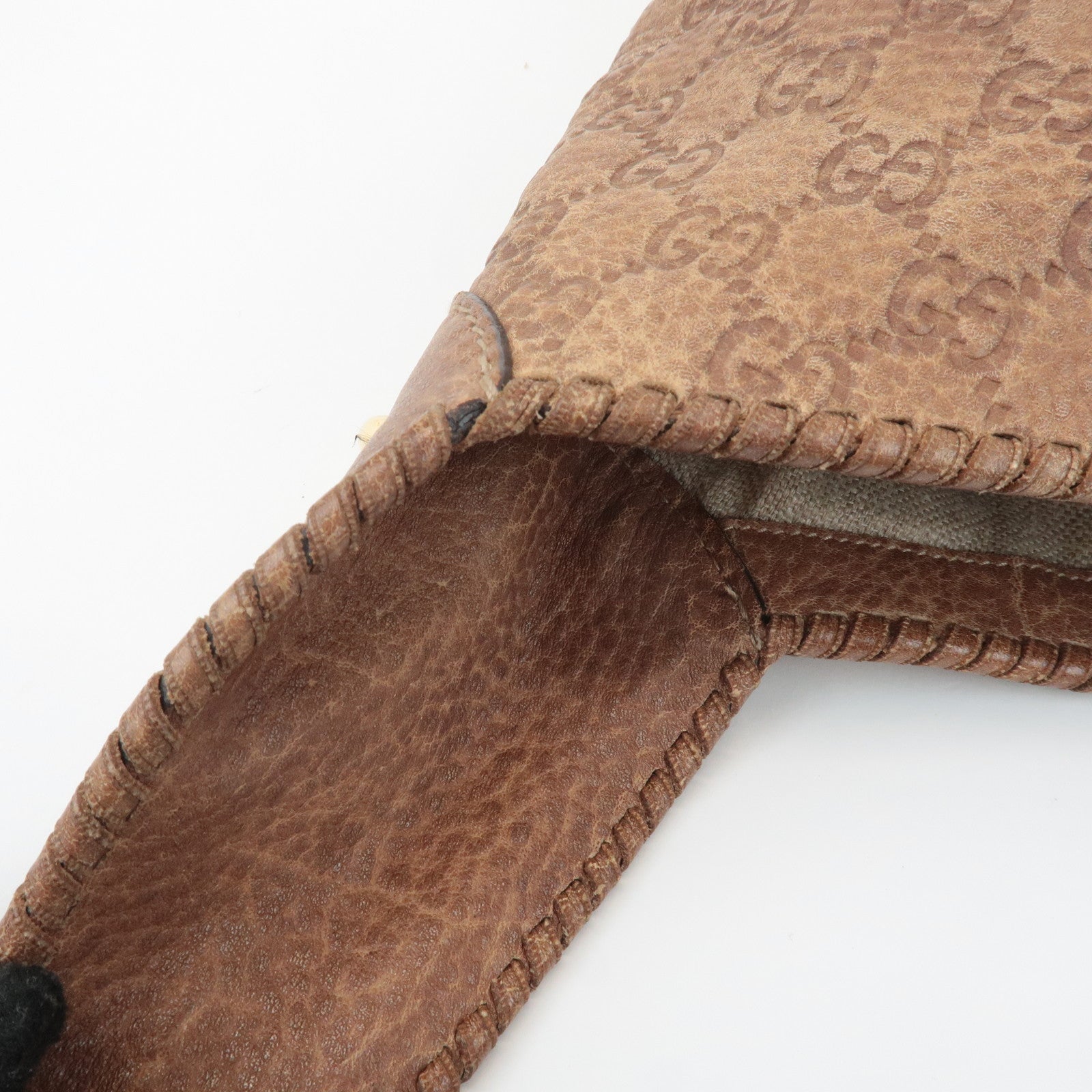 GUCCI New Jackie Bamboo Guccissima Leather Shoulder Bag Brown 218491 Used