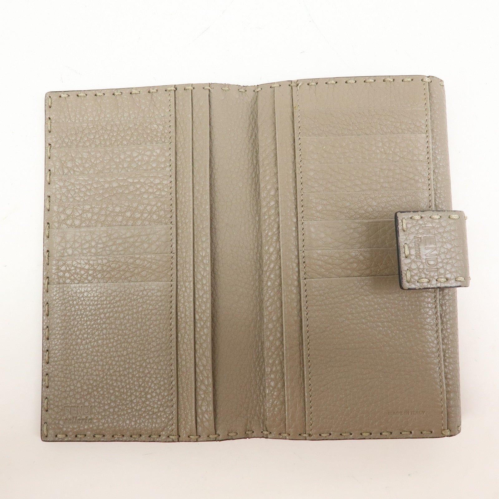 FENDI Seleria Peekaboo Leather Continental Wallet Grey 8M0308