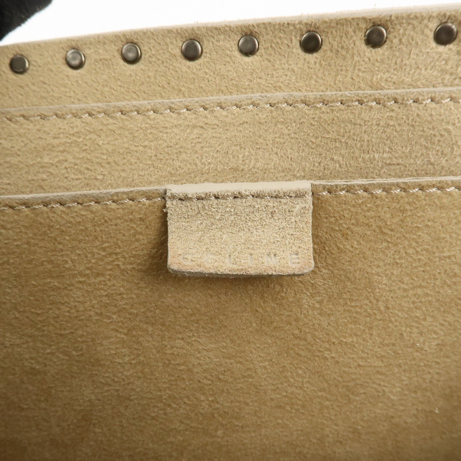 CELINE Suede Boogie Bag Hand Bag Tote Bag Ivory CE00/38 Used