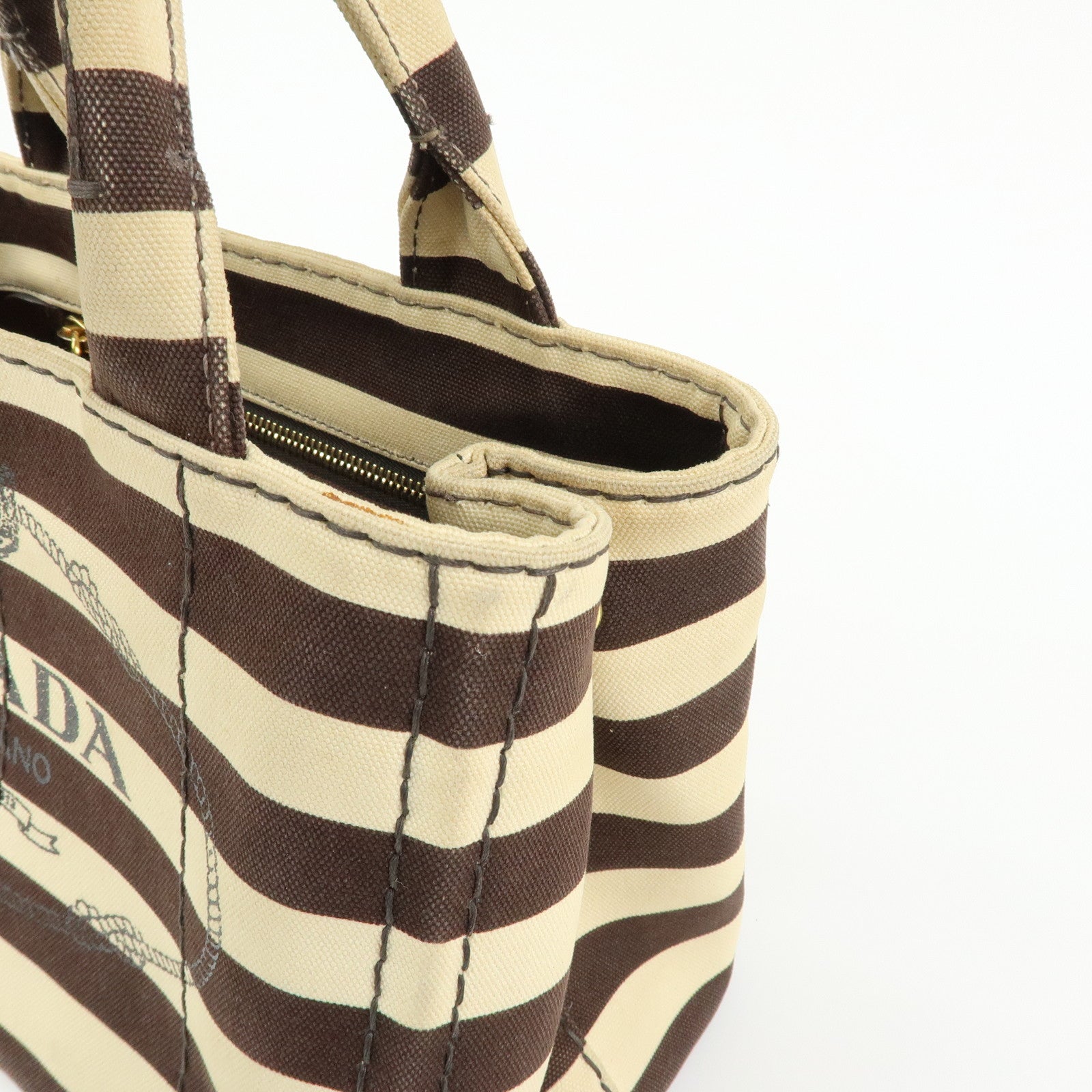 PRADA Triangle Logo Canapa Canvas 2Way Hand Bag Shoulder Bag B2642B