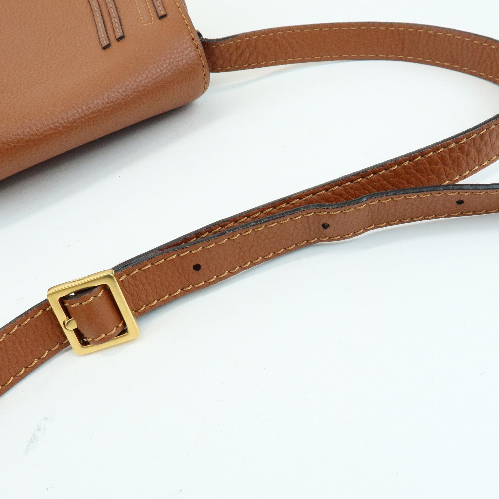 Chloe Marcie Leather Shoulder Bag Crossbody Bag Brown
