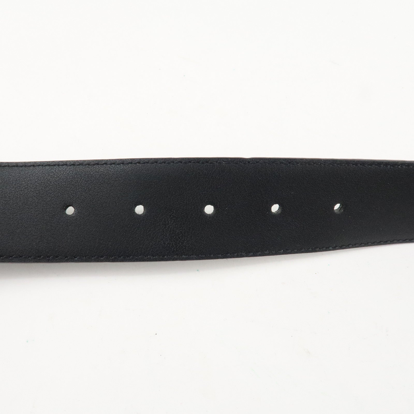 GUCCI Interlocking G Guccissima Leather Belt 80/32 Black 370543 Used