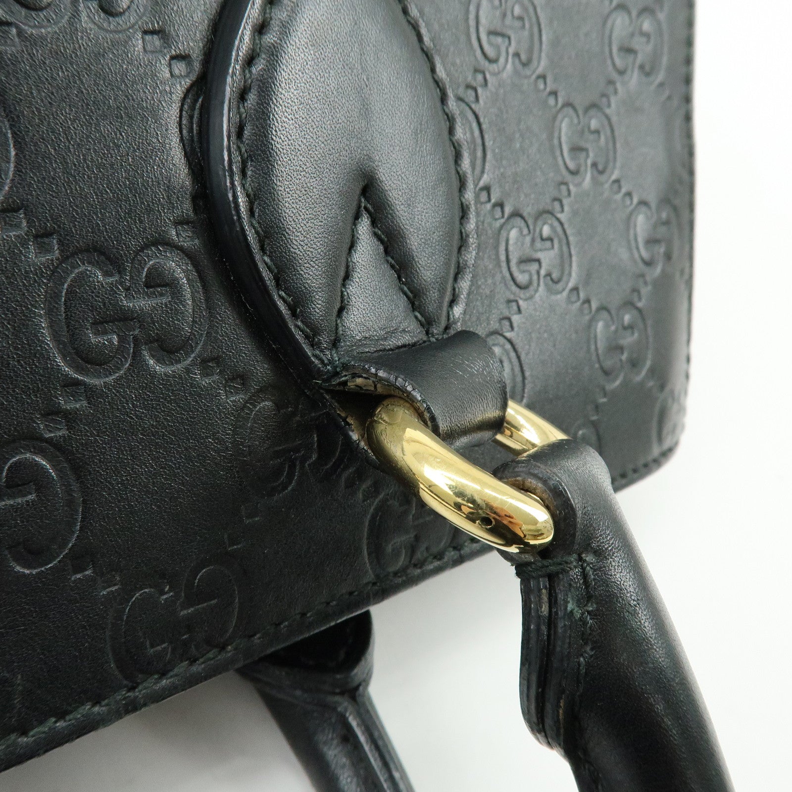 GUCCI Guccissima Leather 2Way Bag Hand Shoulder Bag Black 453704
