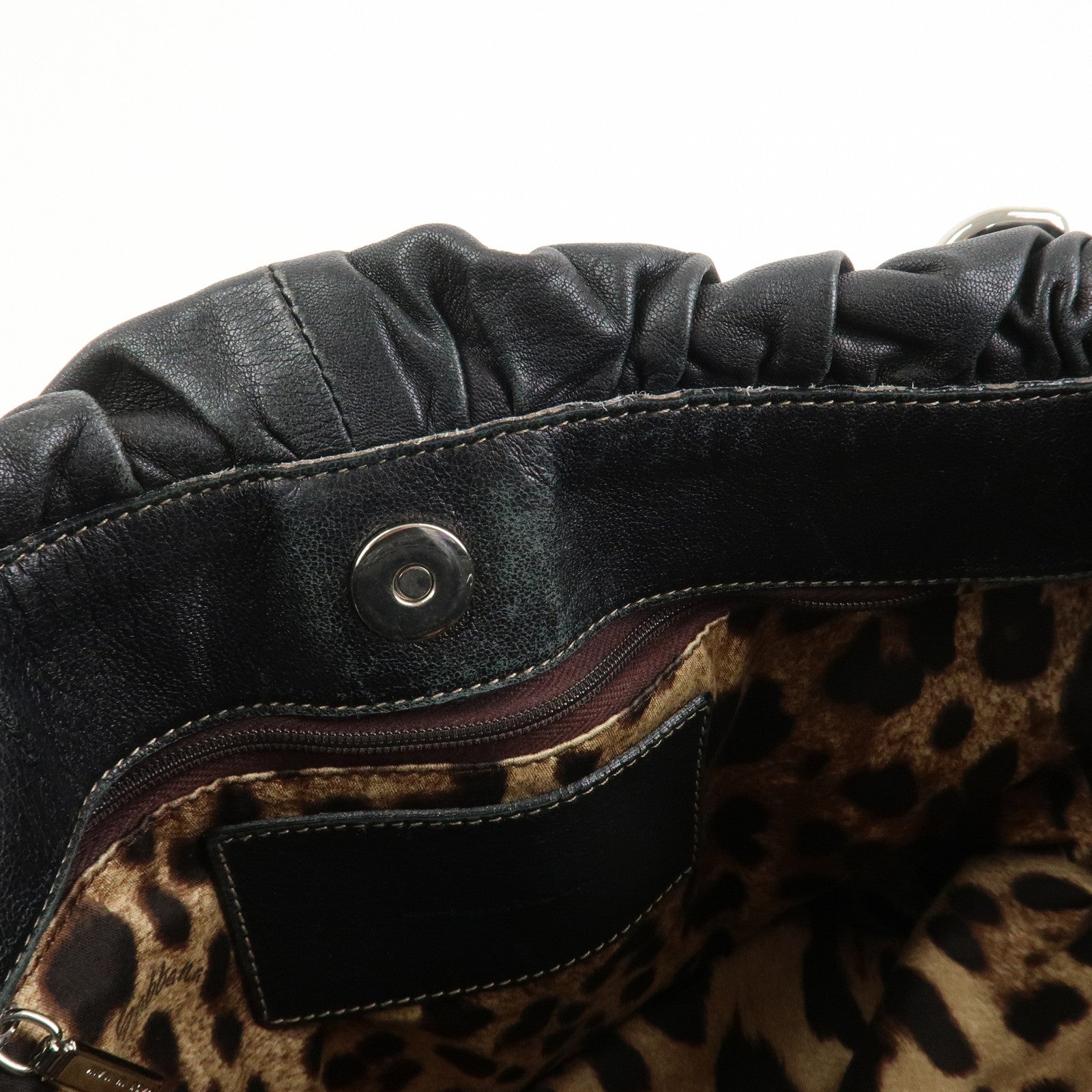 Dolce&Gabbana Leather 2Way Bag Shoulder Crossbody Bag Black