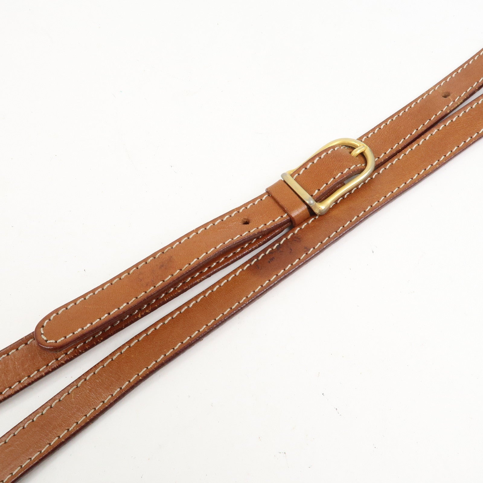 CELINE Macadam PVC Leather Shoulder Bag Beige Brown Gold HDW