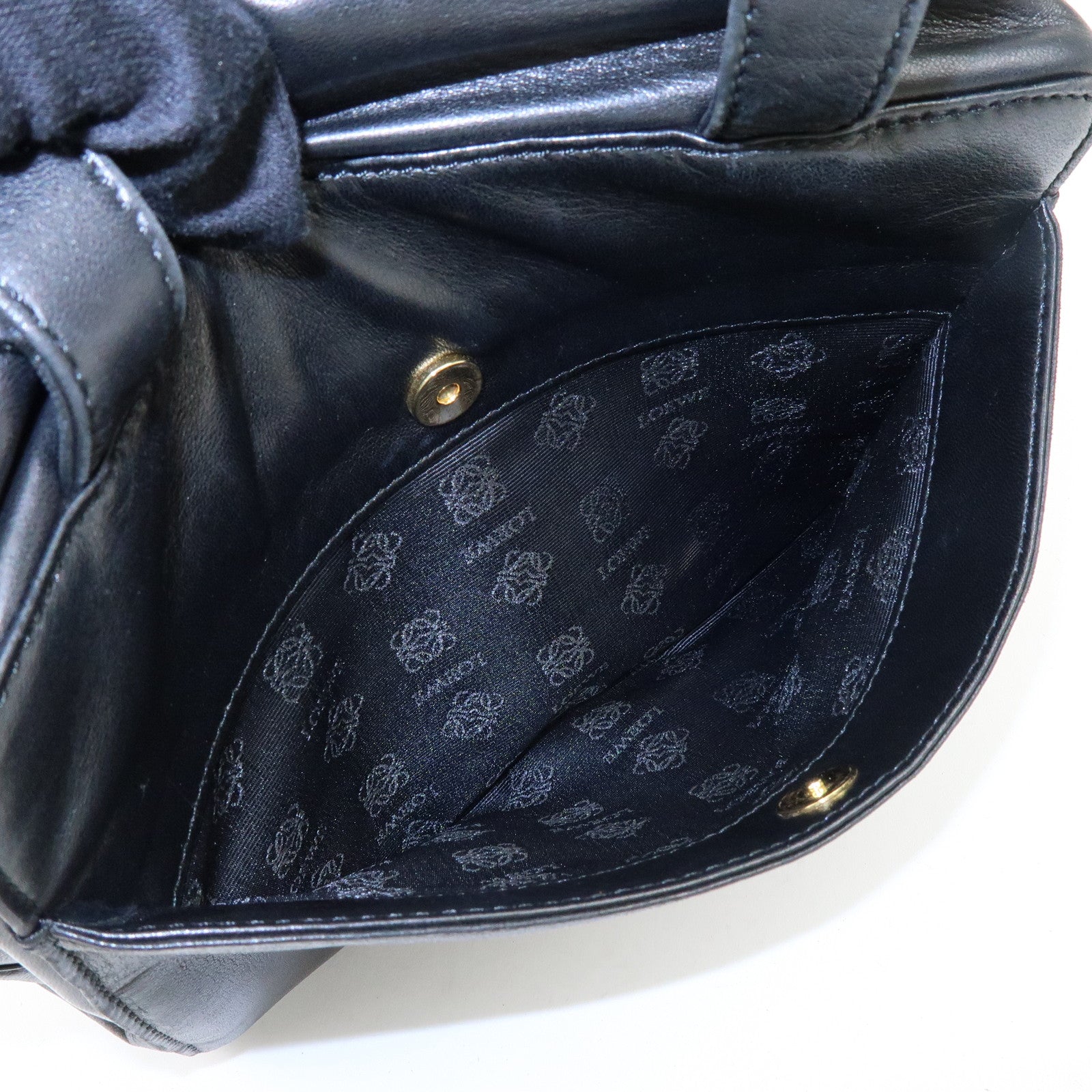 LOEWE Anagram Nappa Leather Hand Bag Tote Bag Black