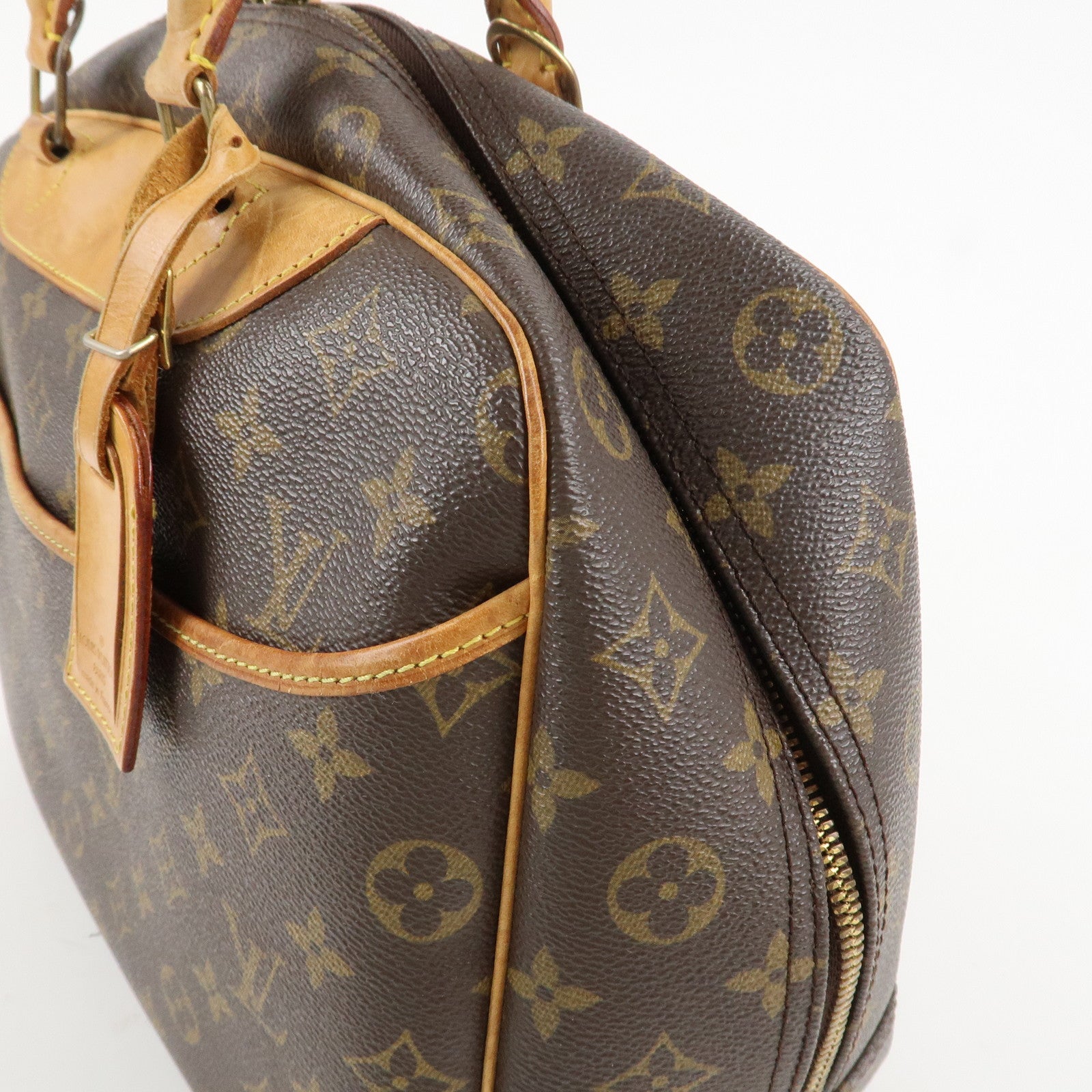 Louis Vuitton Monogram Deauville Hand Bag Brown M47270 Used