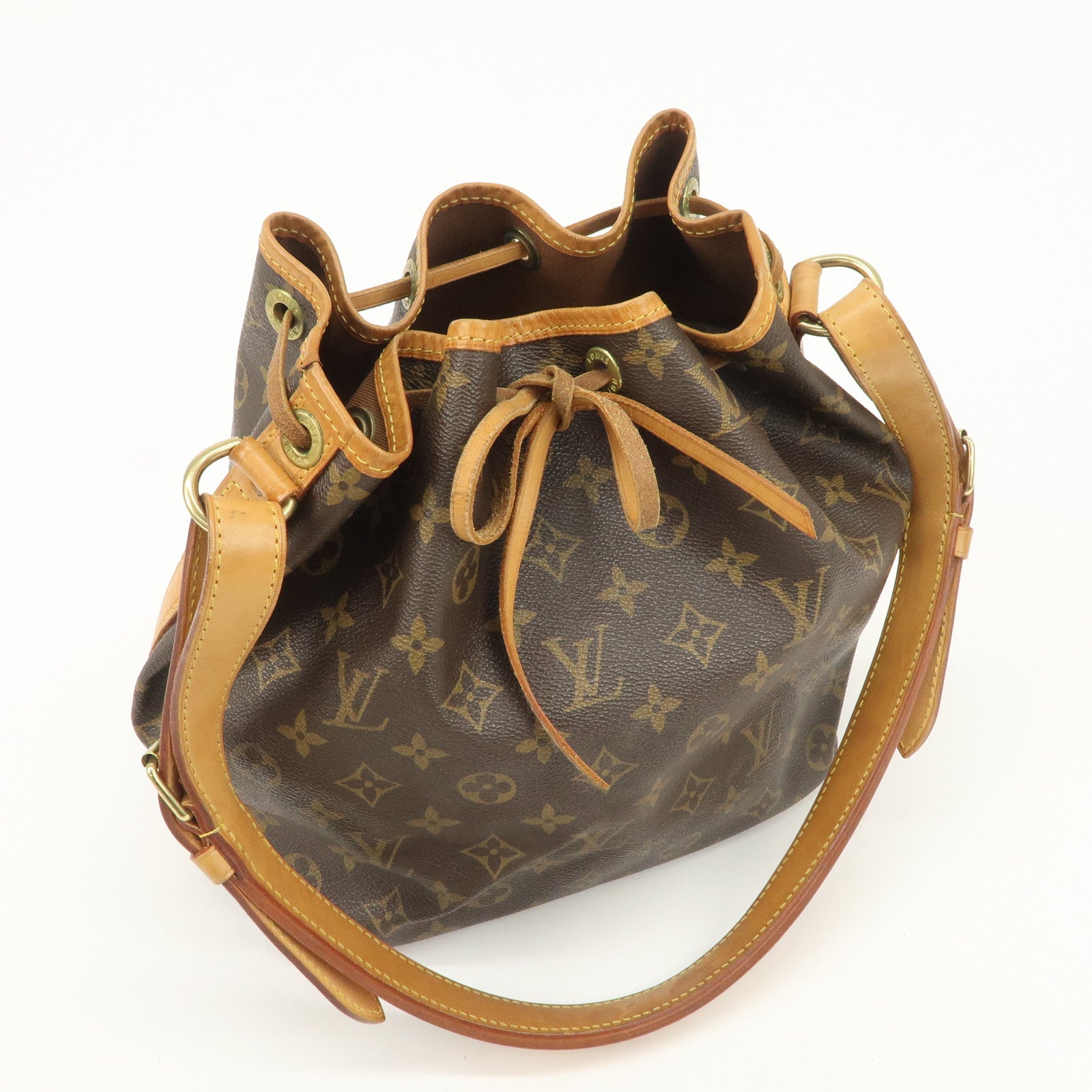 Louis Vuitton Monogram Canvas Petit Noe Shoulder Bag Brown M42226