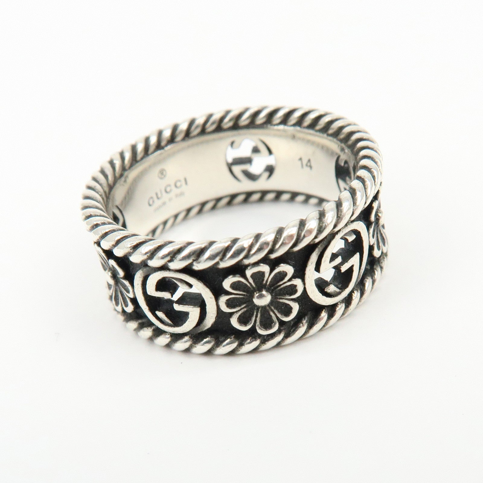 GUCCI Interlocking G Ring SV925 Silver #14 US6.25 EU53 HK14