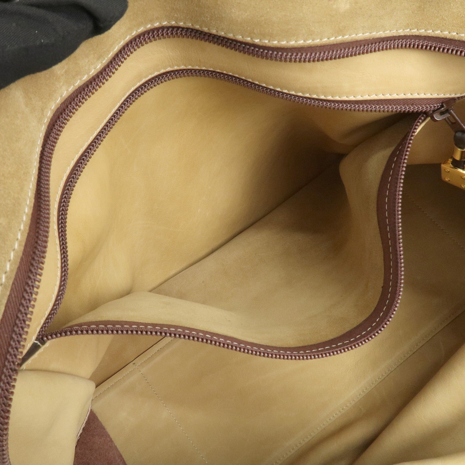 LOEWE Anagram Leather Amazona 40 Hand Bag Beige Brown