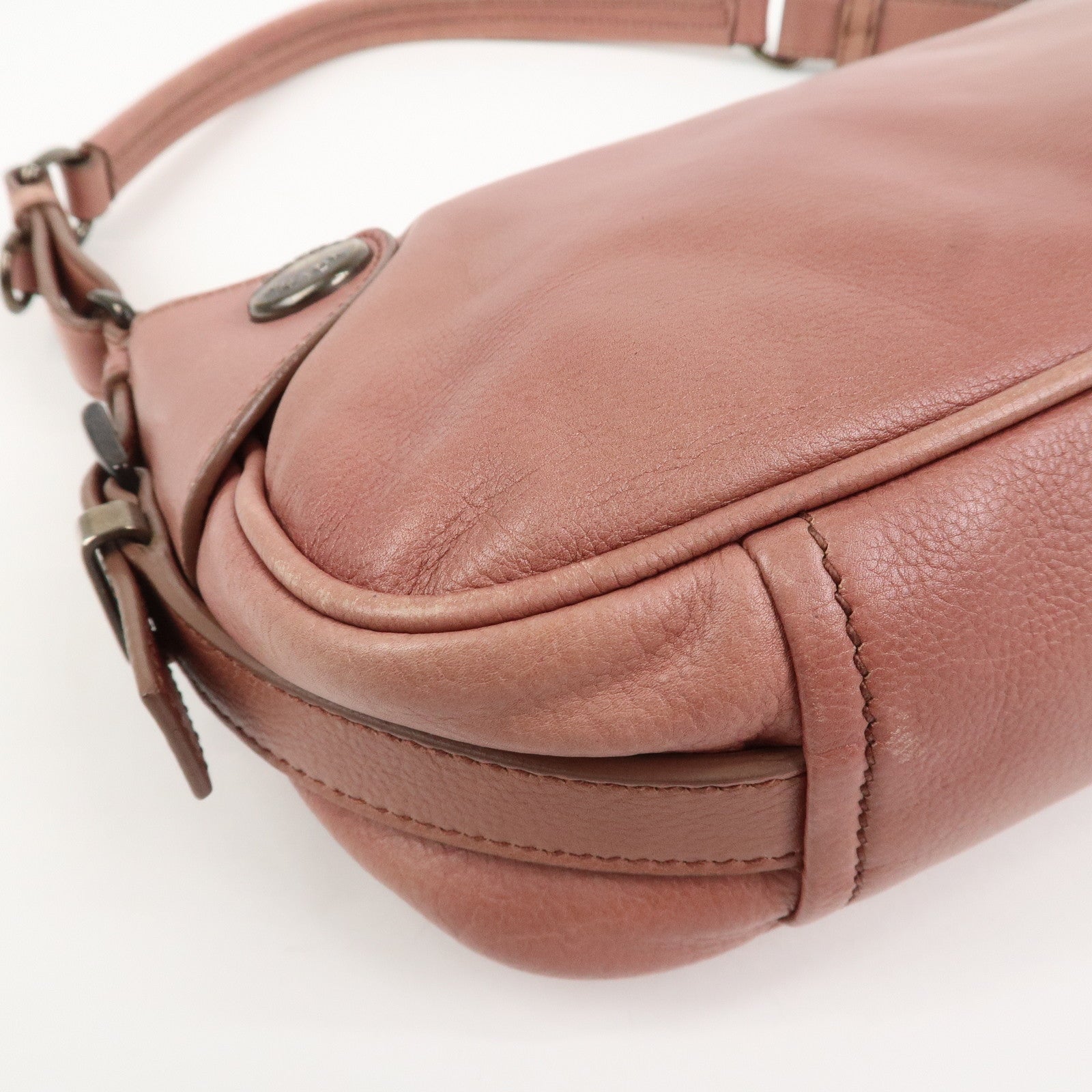 PRADA Leather Shoulder Bag Hand Bag Pink