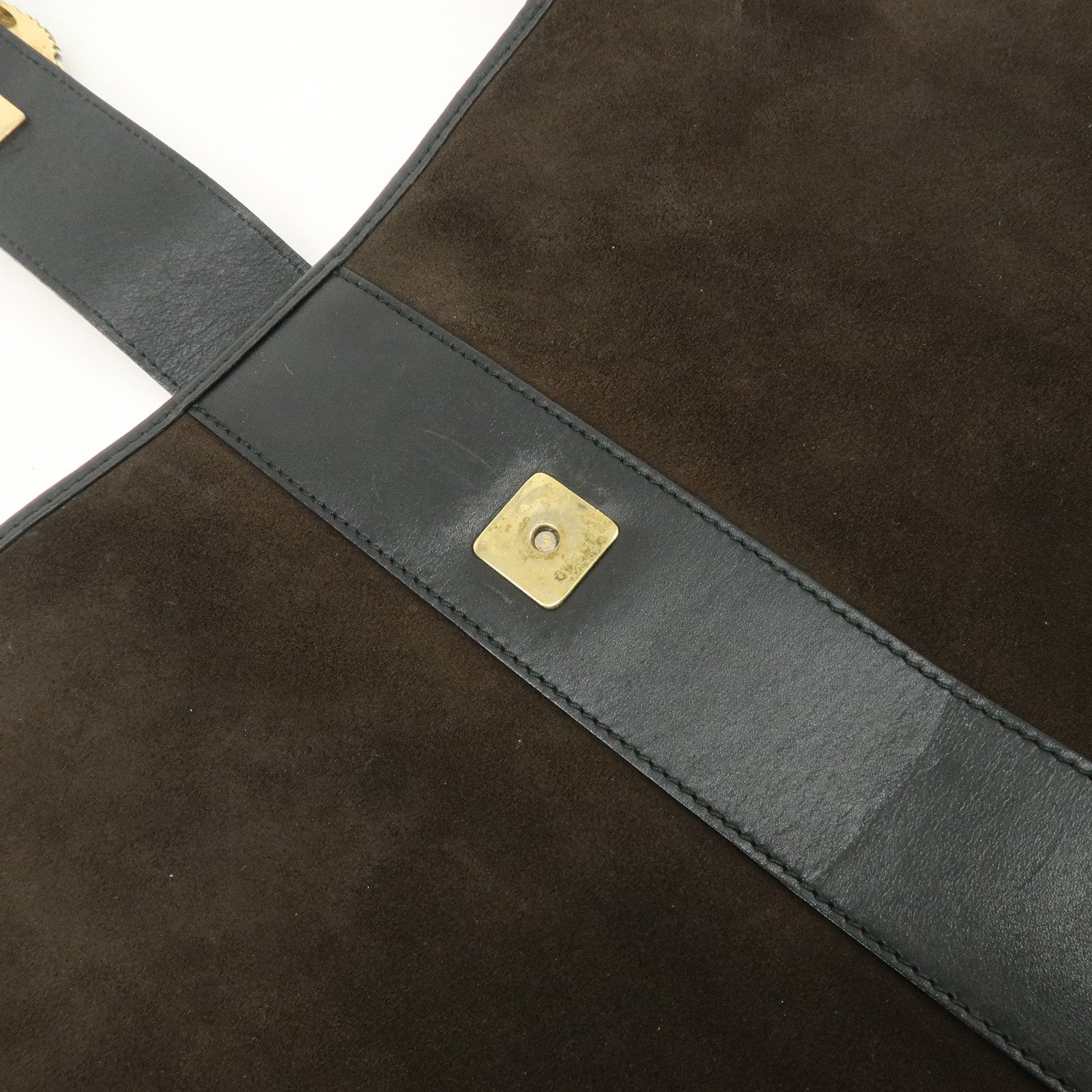 GUCCI Dionysus Suede Leather Shoulder Bag Dark Brown Black 001.4067 Used