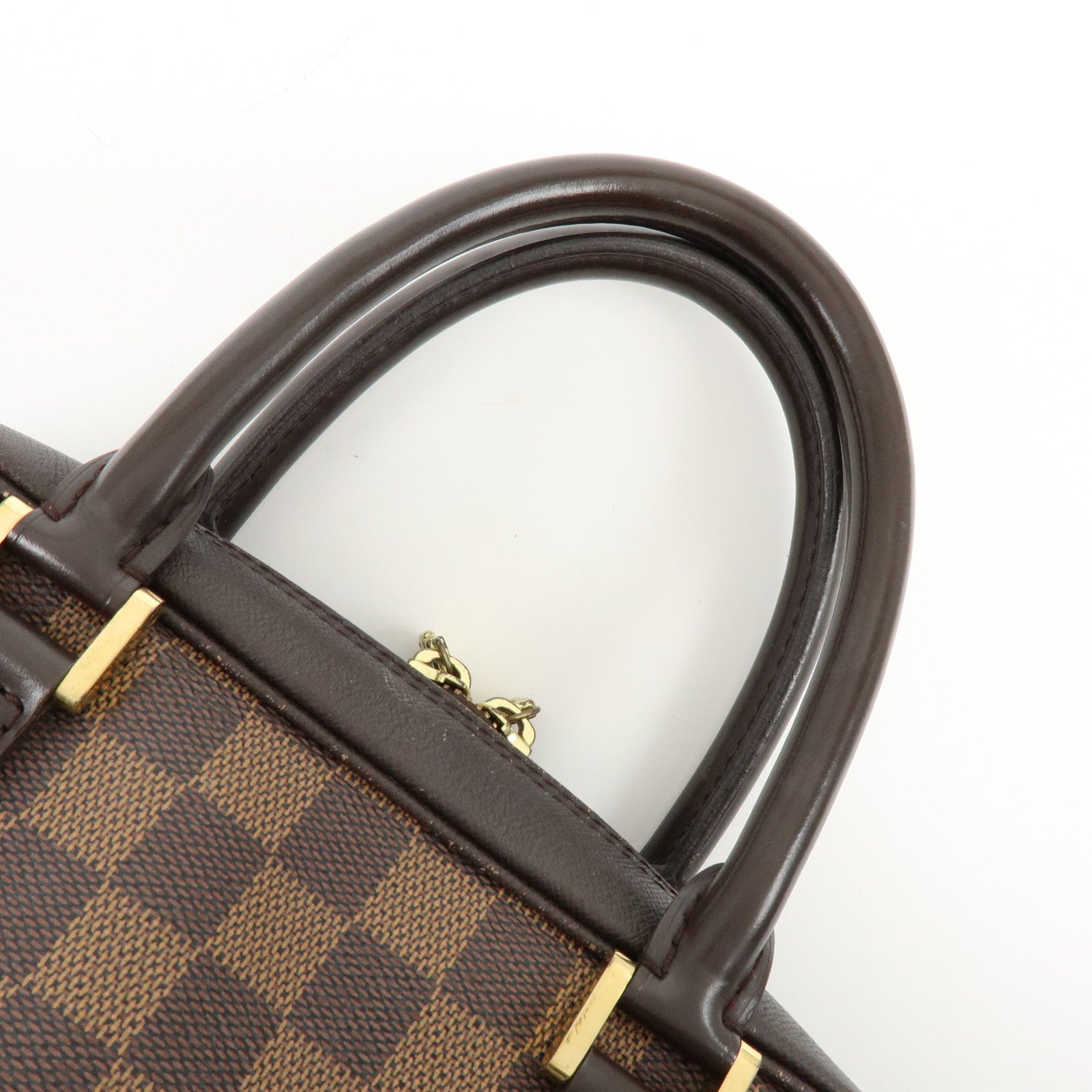 Louis Vuitton Damier Ebene Canvas Leather Brera Hand Bag N51150