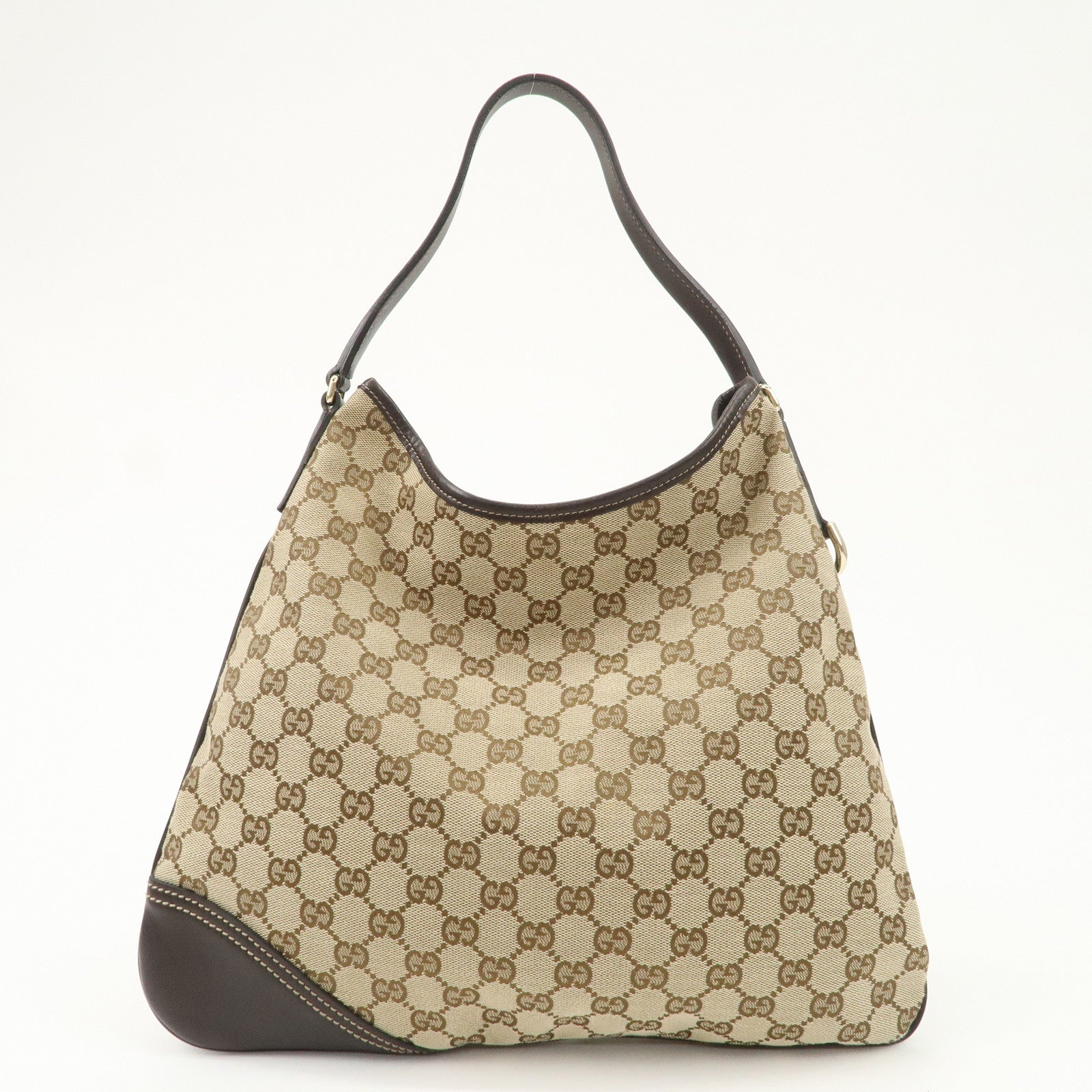 GUCCI New Britt GG Canvas Leather Shoulder Bag Beige Brown 169947