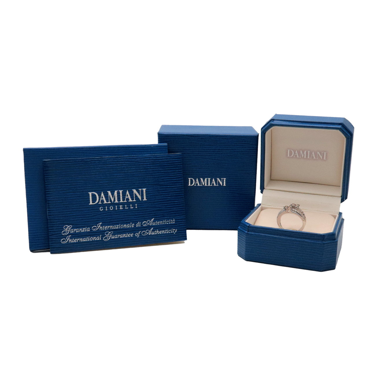 DAMIANI Flower Motif Ring K18 750WG White Gold Diamond US5 EU49.5
