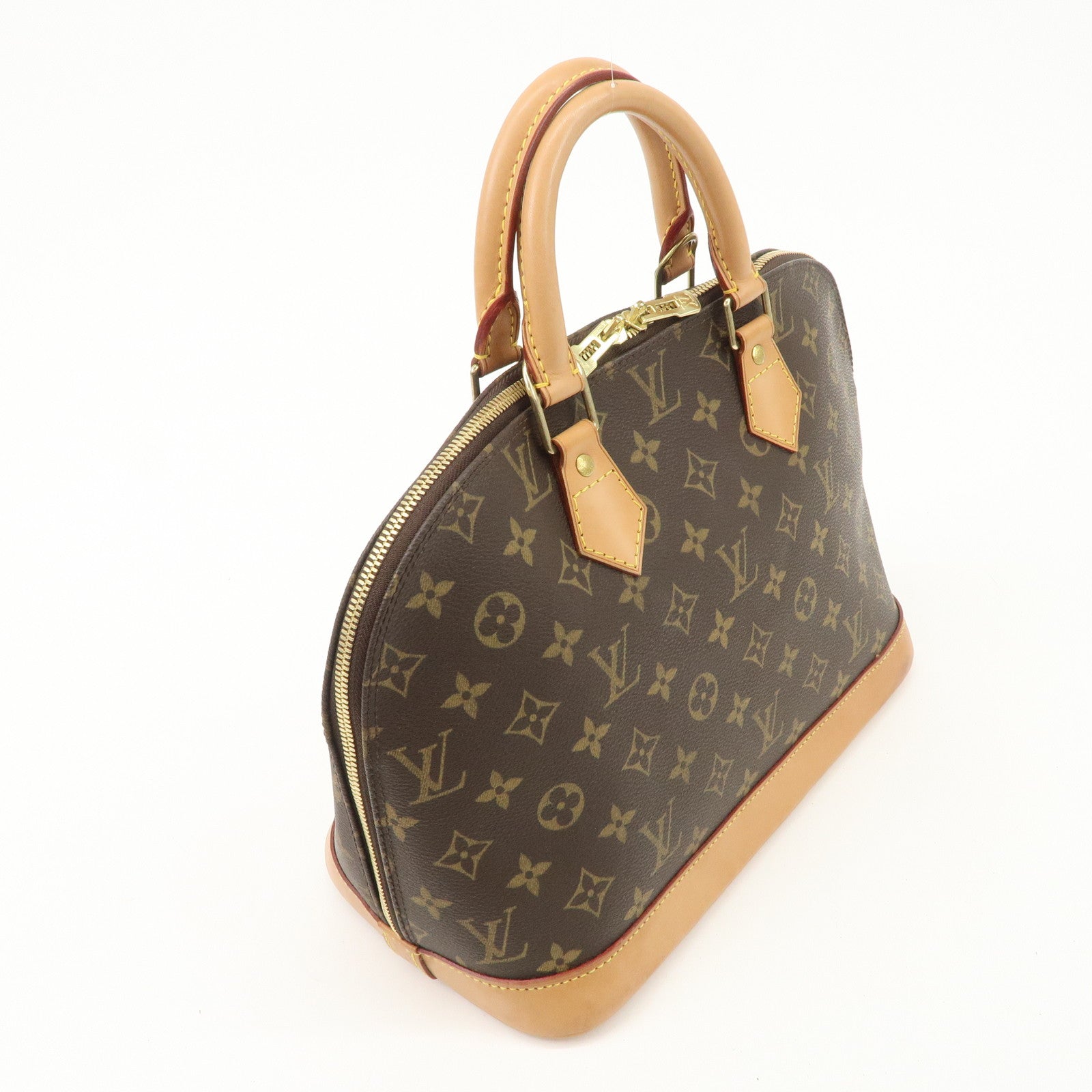 Louis Vuitton Monogram Canvas Alma Hand Bag Brown M51130 Used