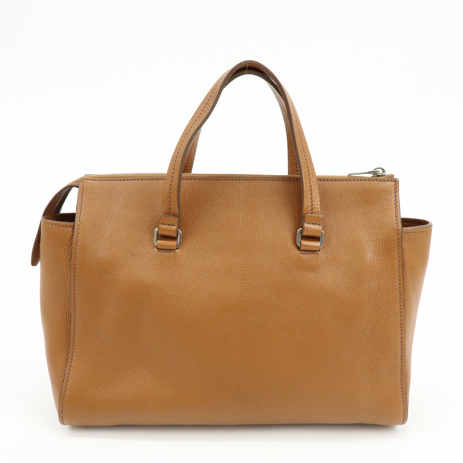 MIU MIU Madras Leather 2Way Bag Hand Bag Shoulder Bag Brown 5BB004