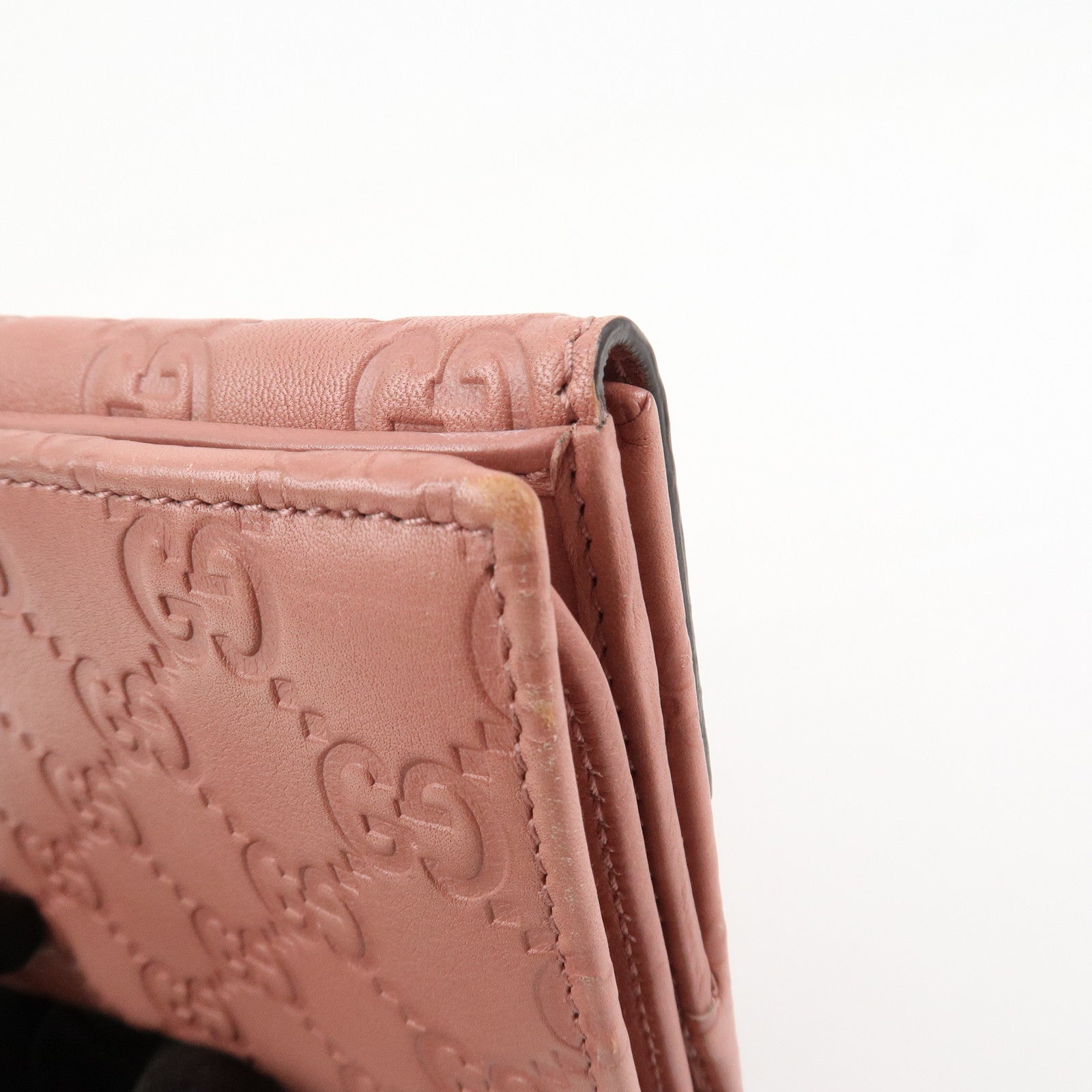 GUCCI Guccissima Lovely Heart Leather Long Wallet Pink 203550