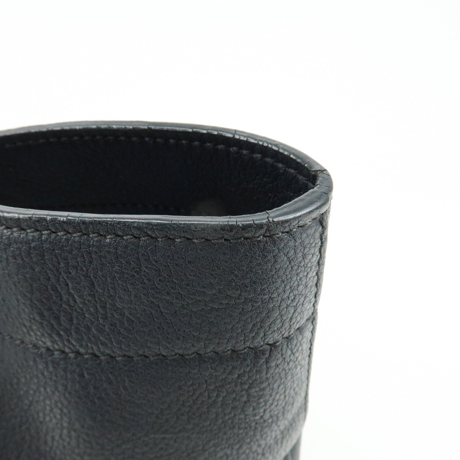 MIU MIU Leather Tote Bag Shoulder Bag Hand Black RR1934