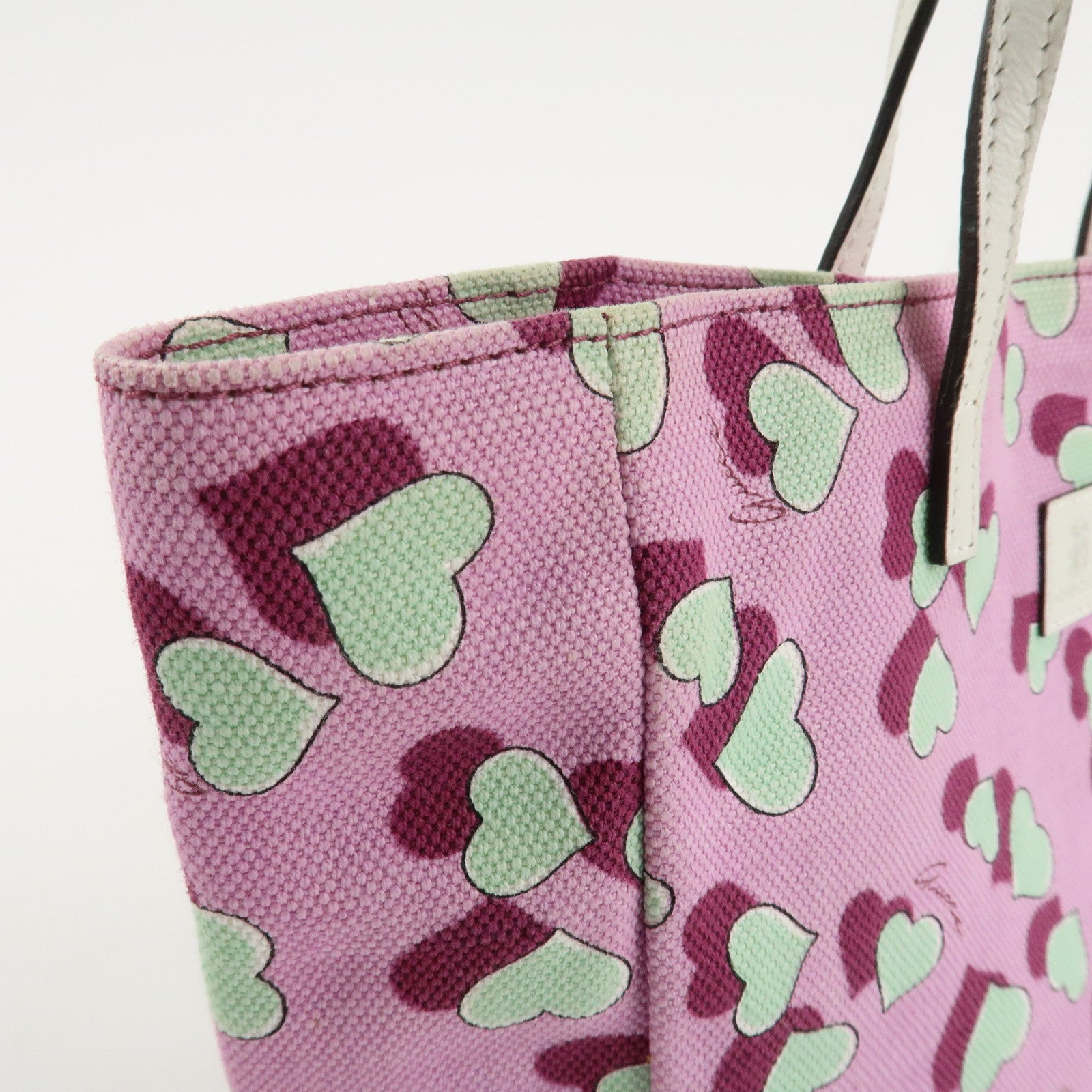 GUCCI Children's Canvas Leather Tote Bag Hand Bag Pink Ivory 284721 Used