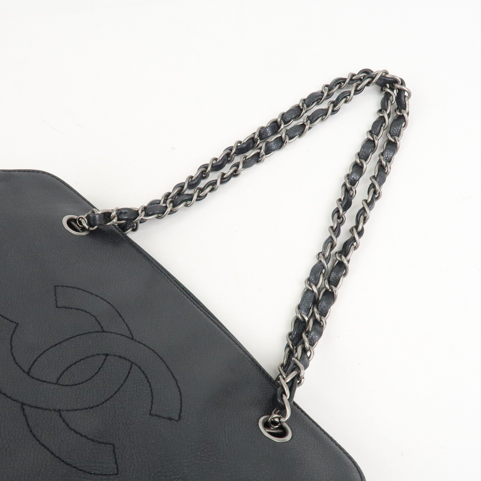 CHANEL COCO Mark Caviarskin Chain Shoulder Bag Black