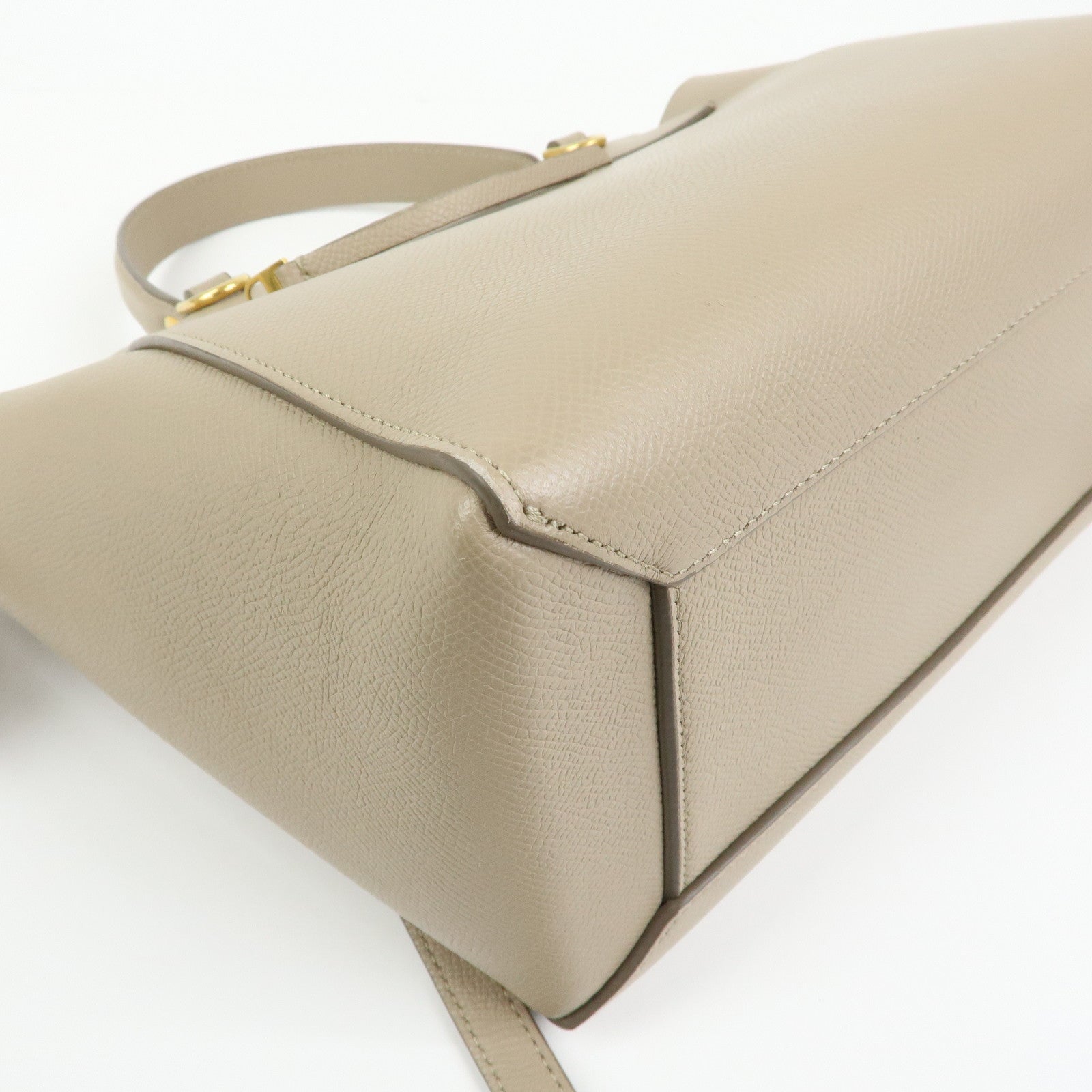 CELINE Belt Bag Leather 2Way Bag Hand Bag Shoulder Bag Beige