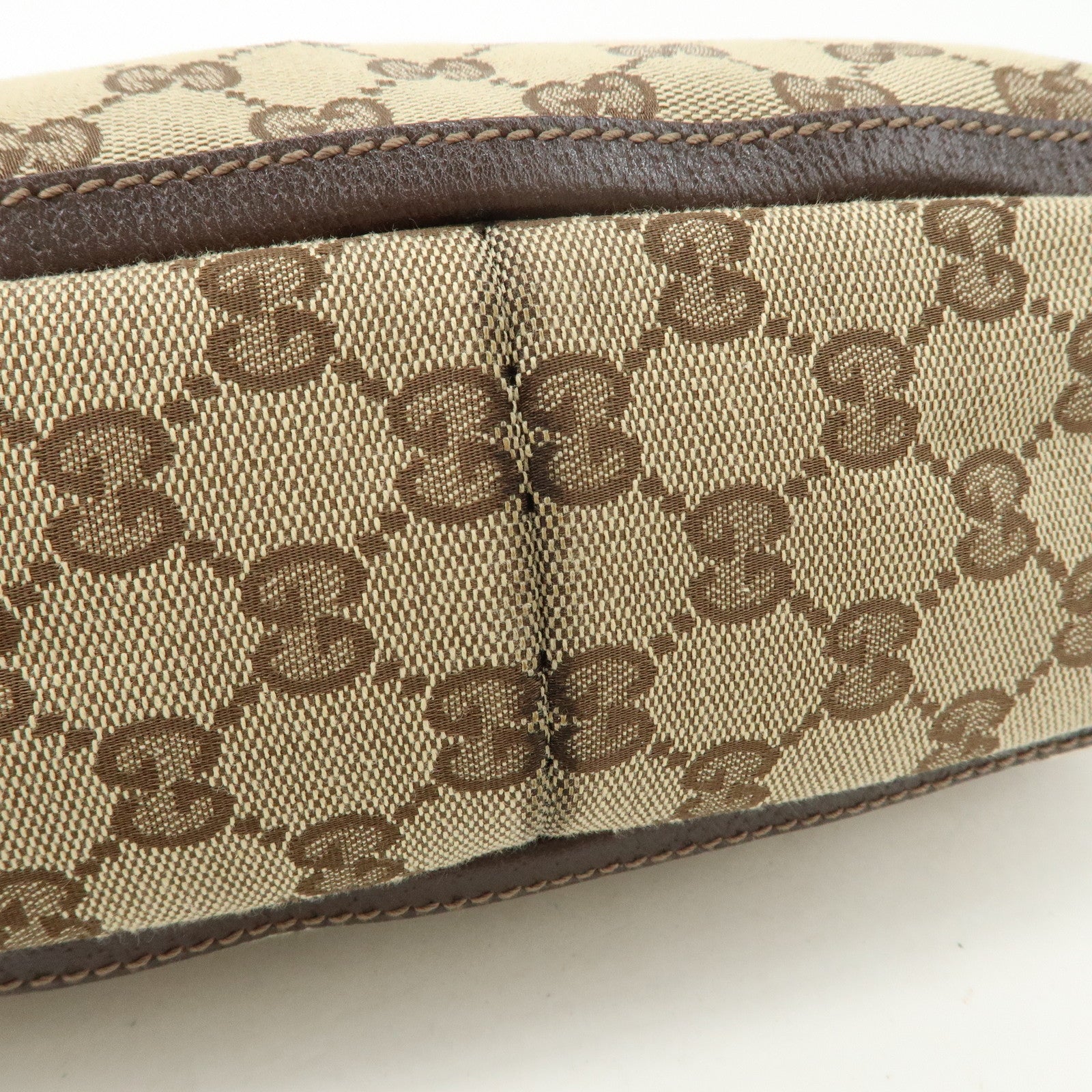 GUCCI GG Canvas Shoulder Bag Hand Bag Beige Brown 146244