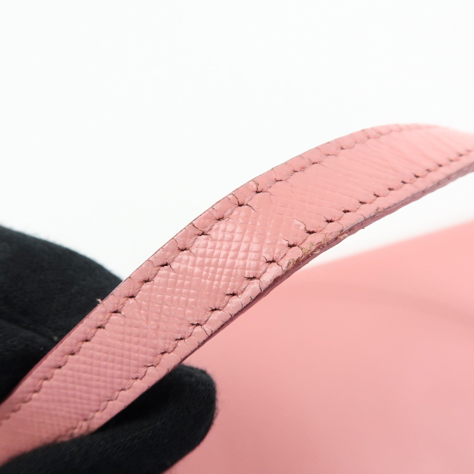 PRADA Saffiano Leather 2Way Bag Clutch Bag Shoulder Bag Pink