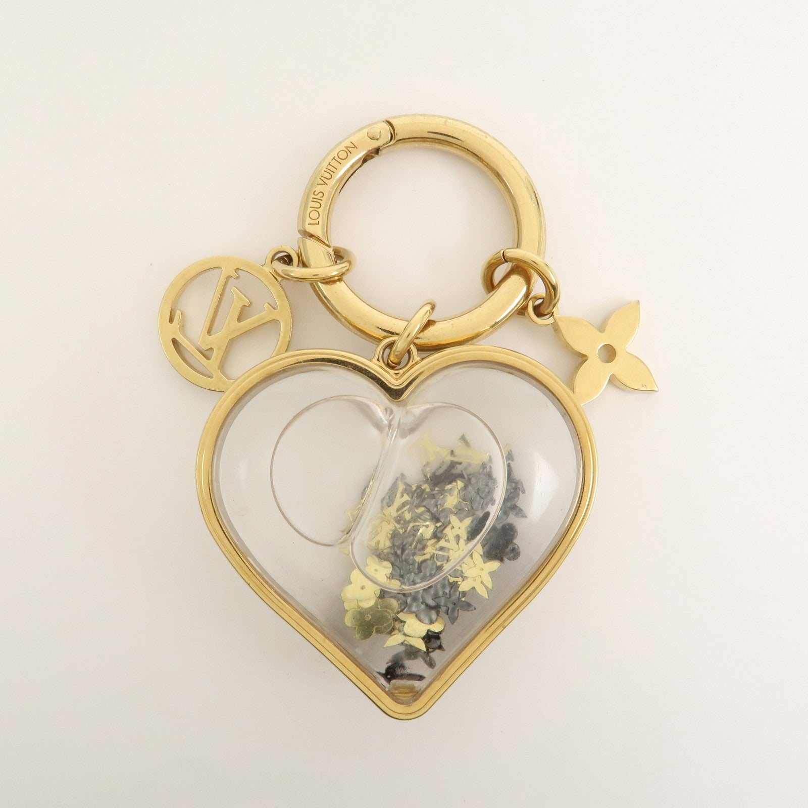 Louis Vuitton Porte Cles Plastic Metal I LV U Key Charm Gold M00559