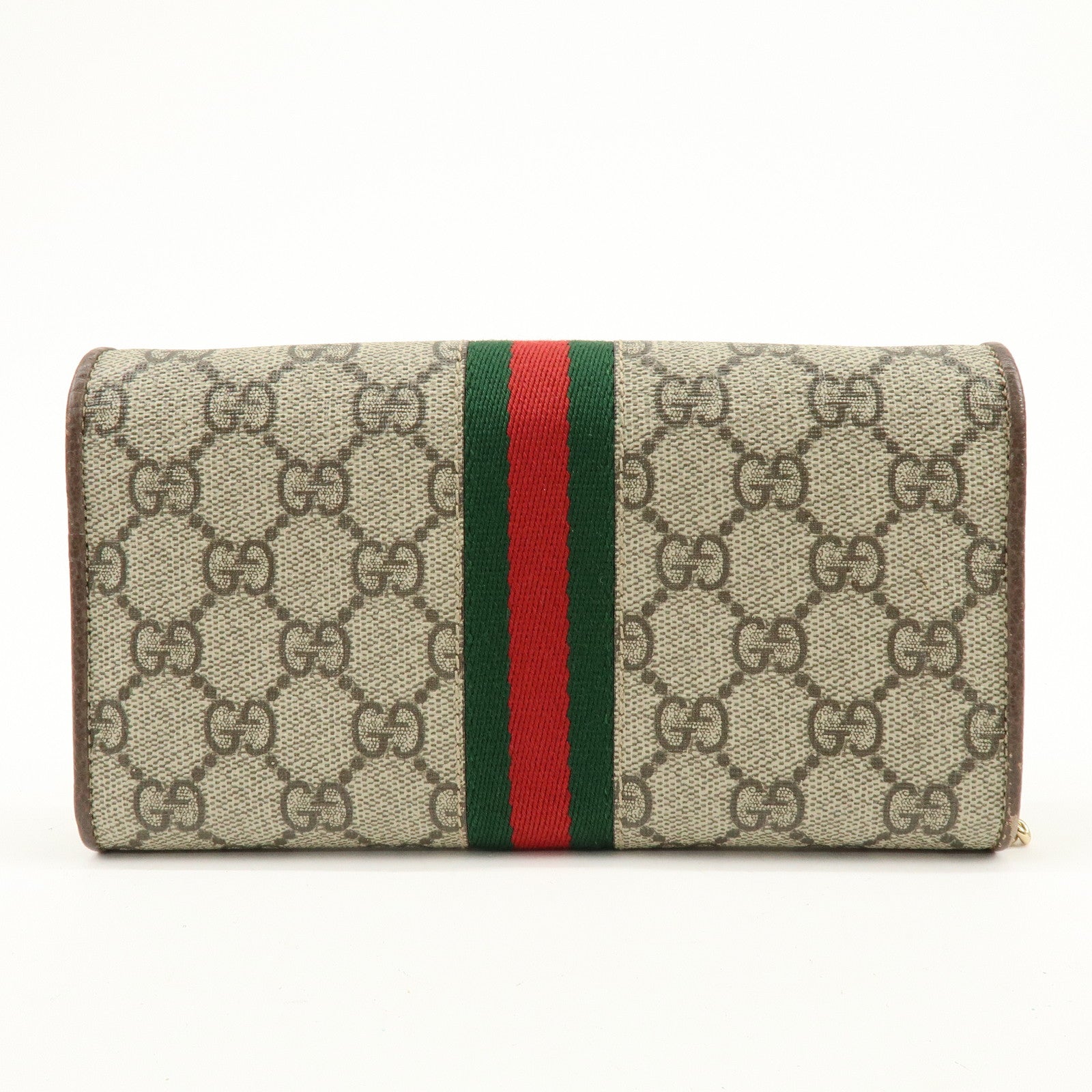 GUCCI Sherry Ophidia GG Supreme Leather Chain Wallet Beige 546592