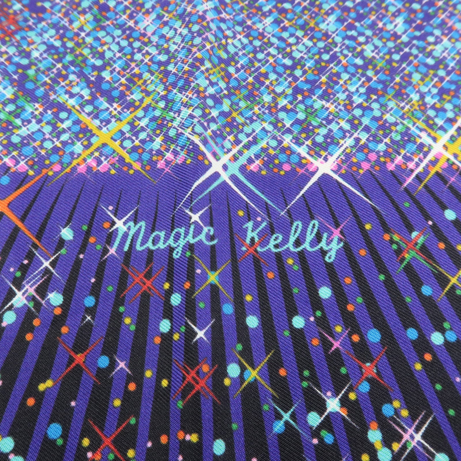 HERMES Carre 42 Silk 100% Scar Magic Kelly Blue Multicolor