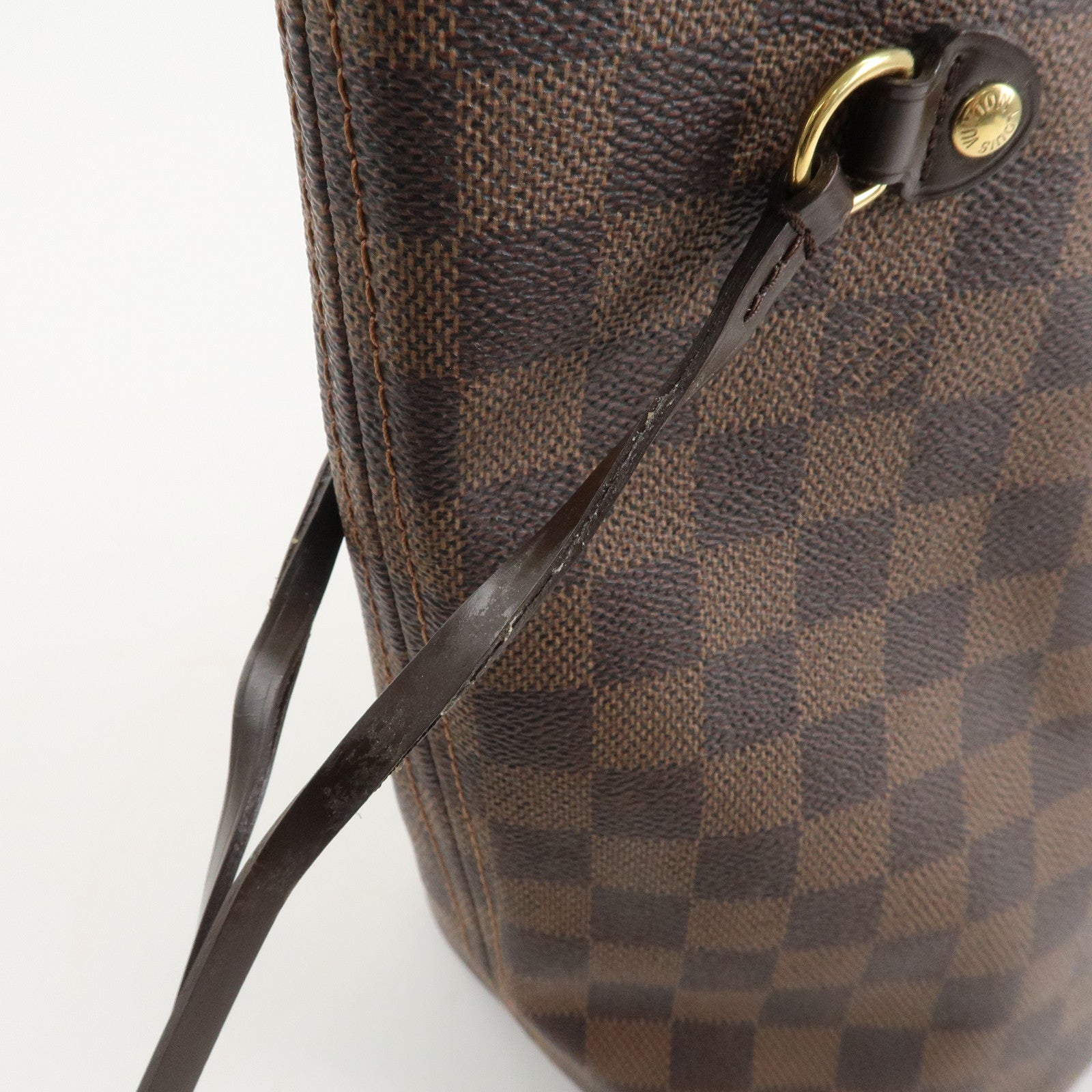 Louis Vuitton Damier Ebene Canvas Neverfull MM Tote Bag N51105 Used