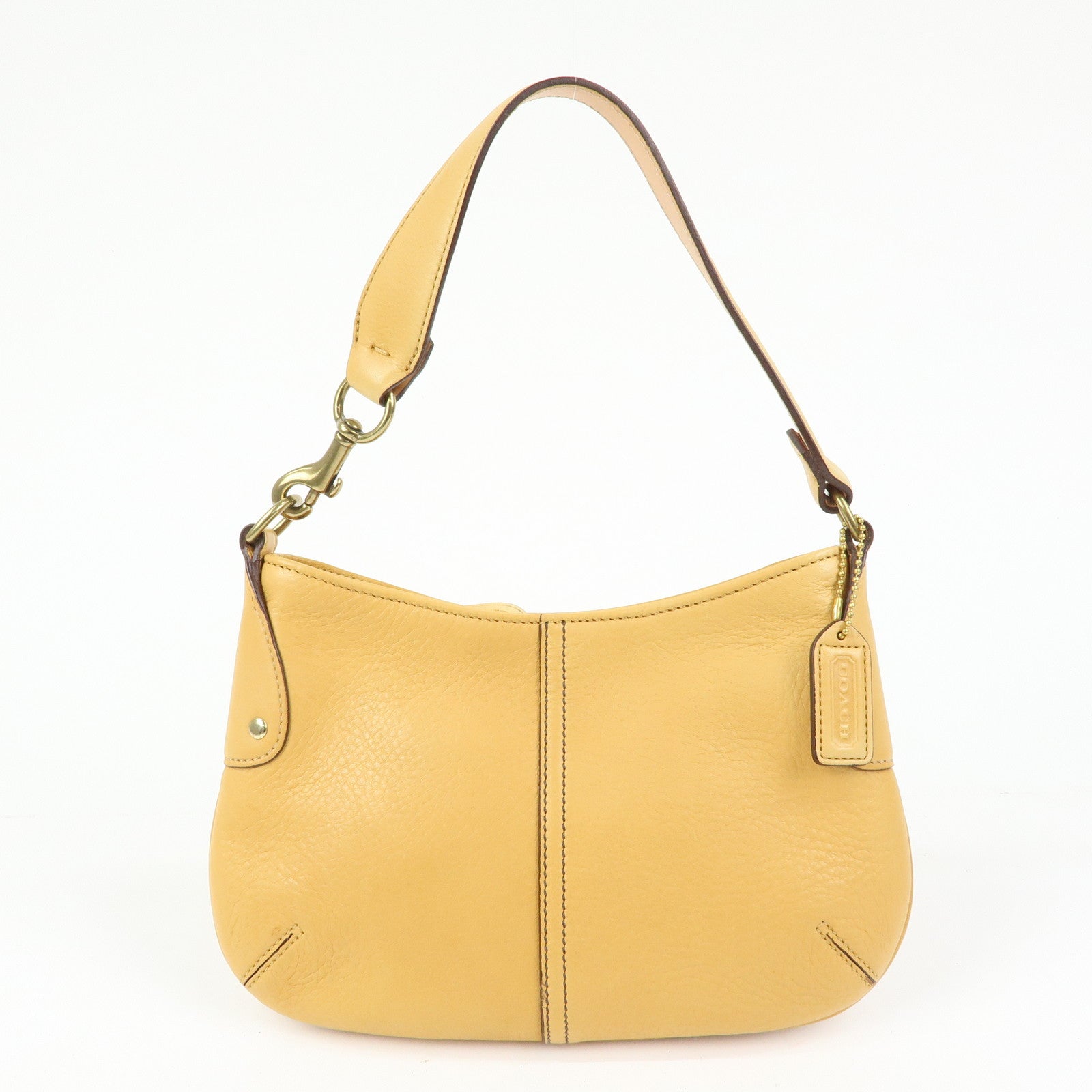 COACH Ergo Set of 2 Leather Shoulder Hand Bag Brown Beige Yellow