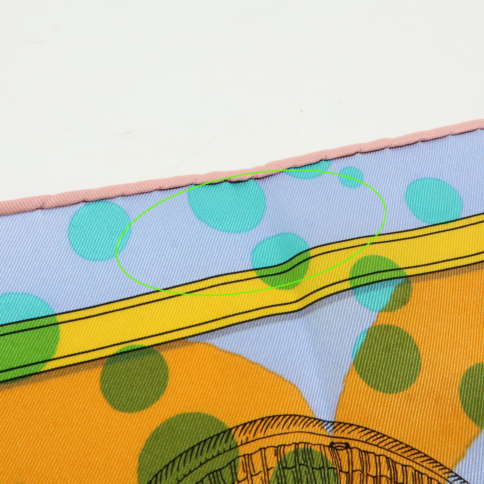 HERMES Carre 70 Silk 100% Scarf Tres Grand Apparat Blue Yellow