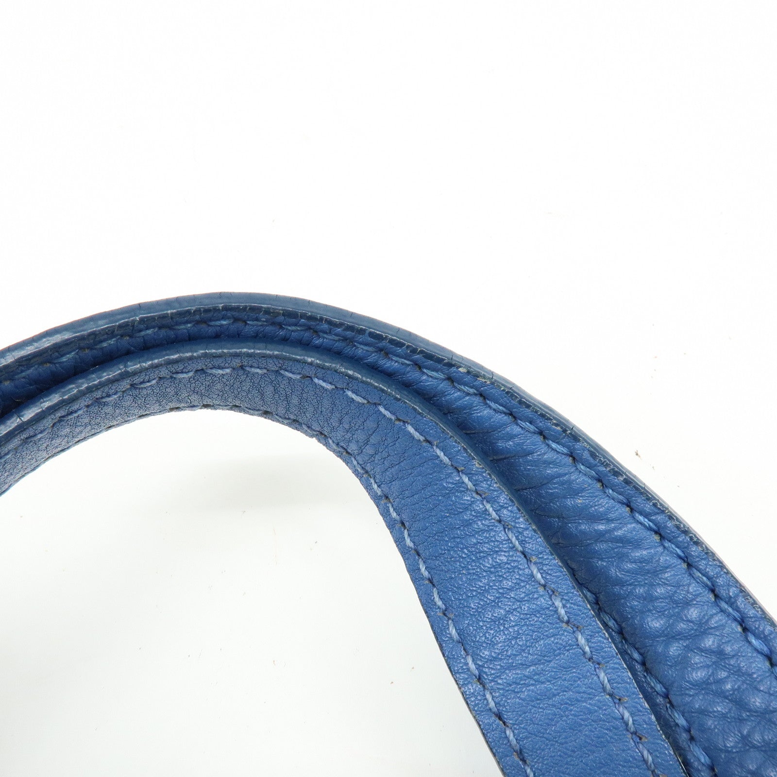 MIU MIU Logo Leather 2Way Bag Hand Bag Shoulder Bag Blue RR1945