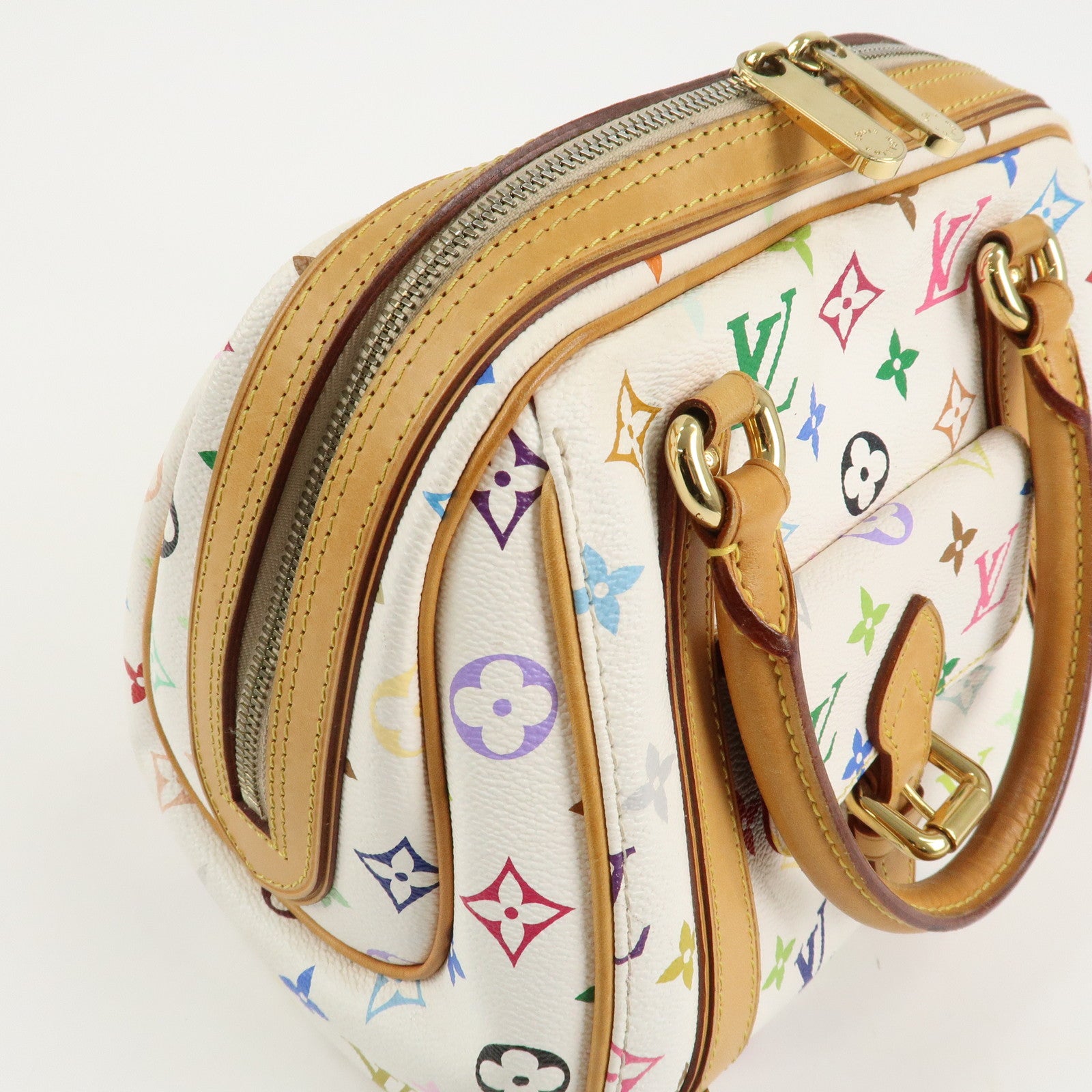 Louis Vuitton Monogram Multicolor Priscilla Hand Bag Blanc M40096 Used