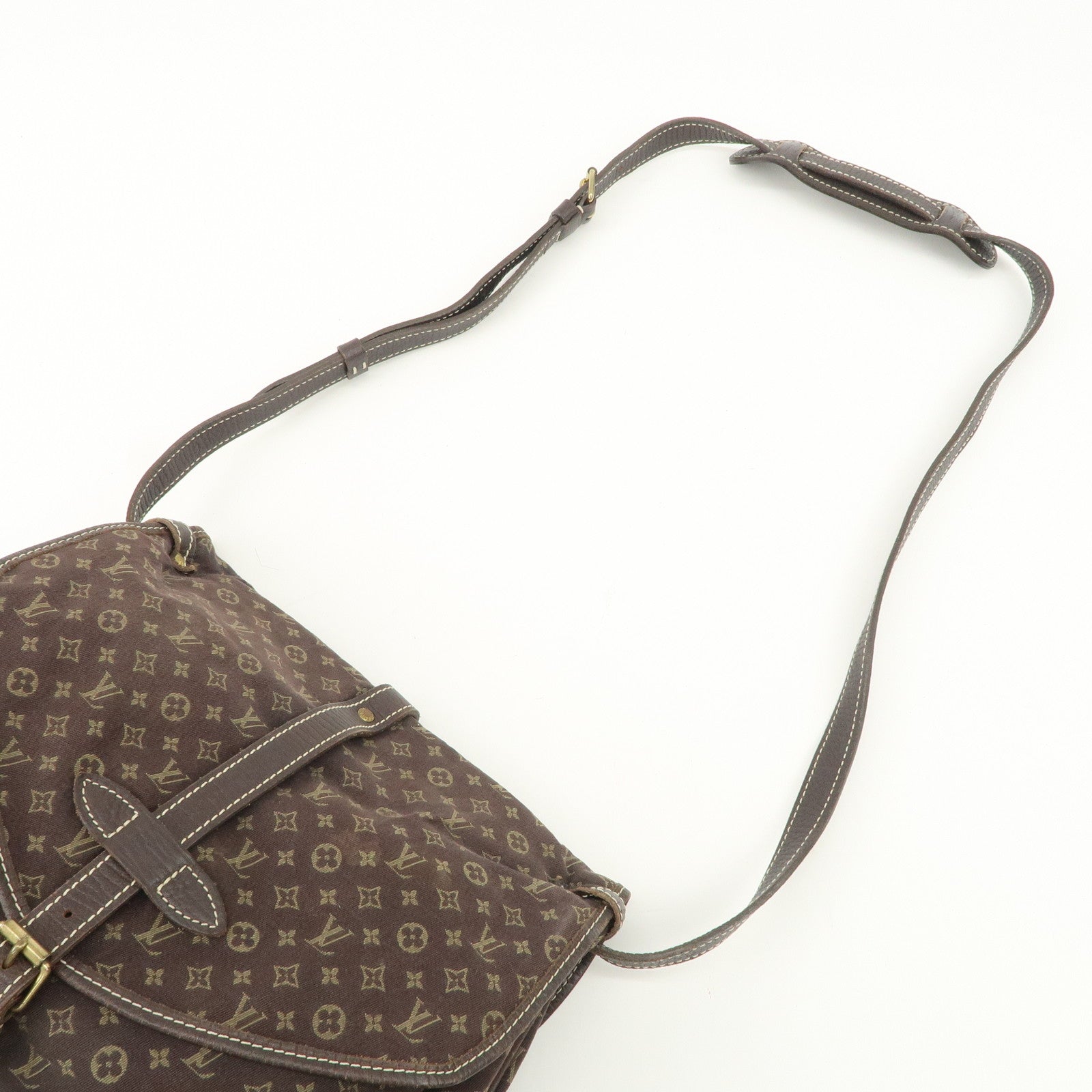 Louis Vuitton Monogram Mini Lin Saumur 30 Shoulder Bag Brown M95227