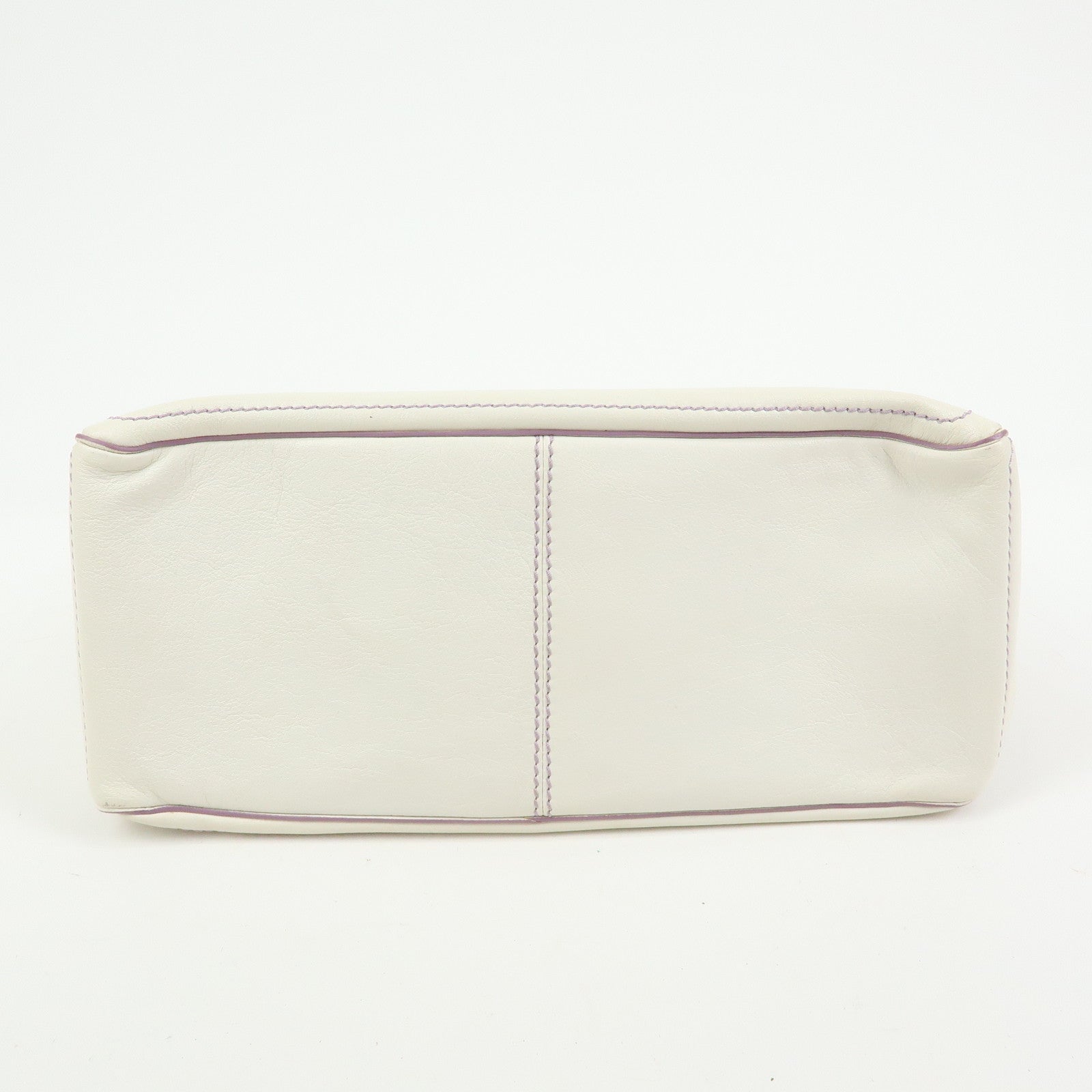 CELINE Macadam Leather Boogie Bag Hand Bag Tote Bag White Purple