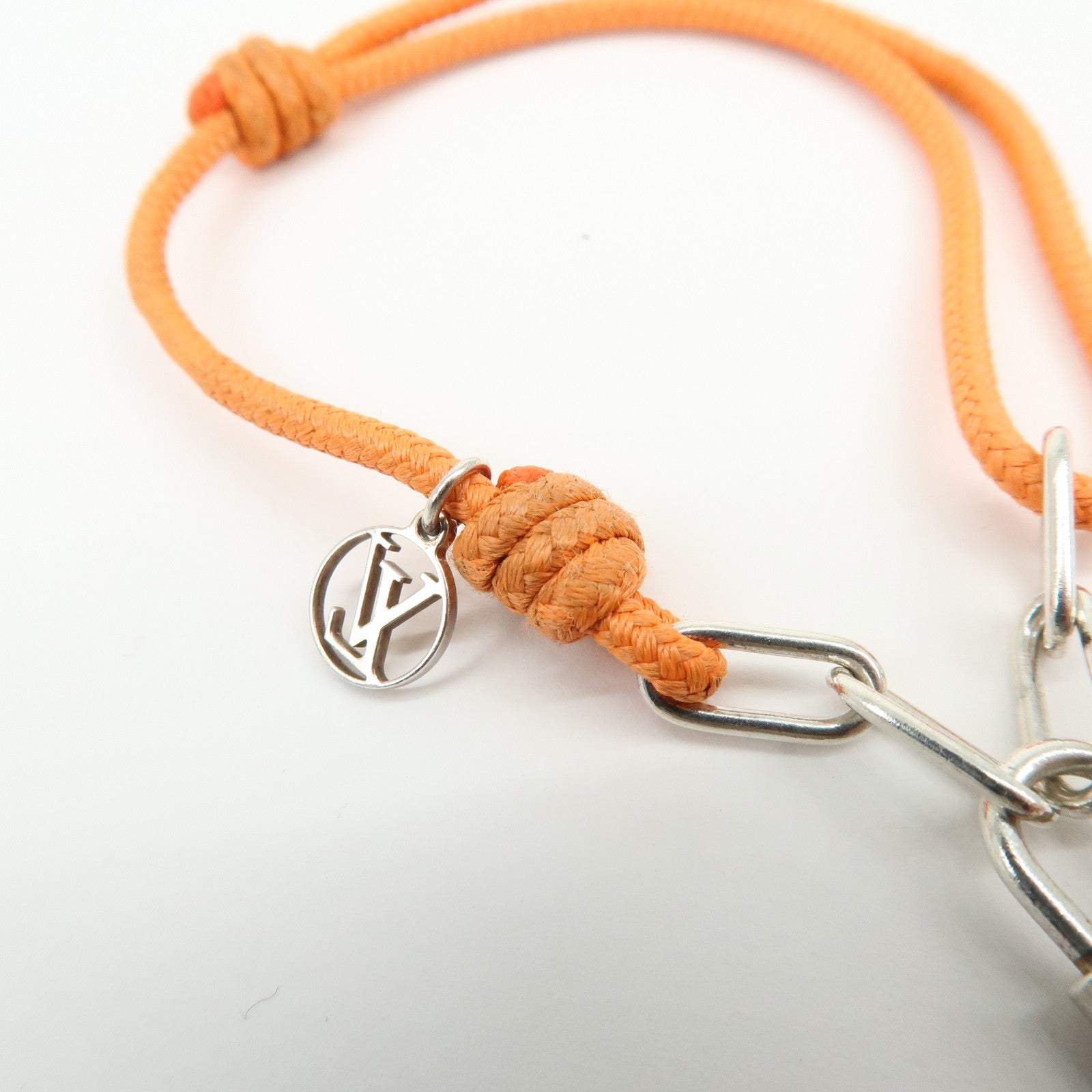 Louis Vuitton Silver Lockit Virgil Abloh Bracelet Orange Q95865