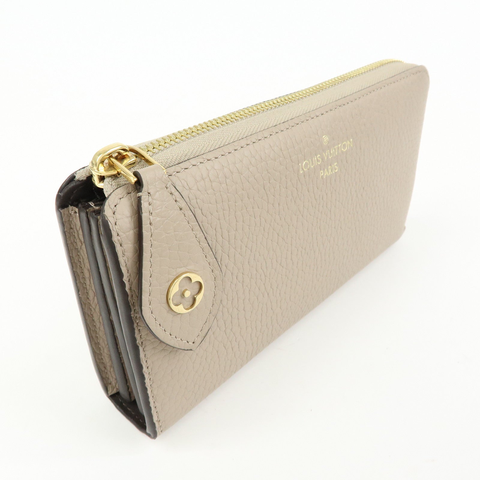 Louis Vuitton Portefeuille Comete Leather Long Wallet Greige M63104