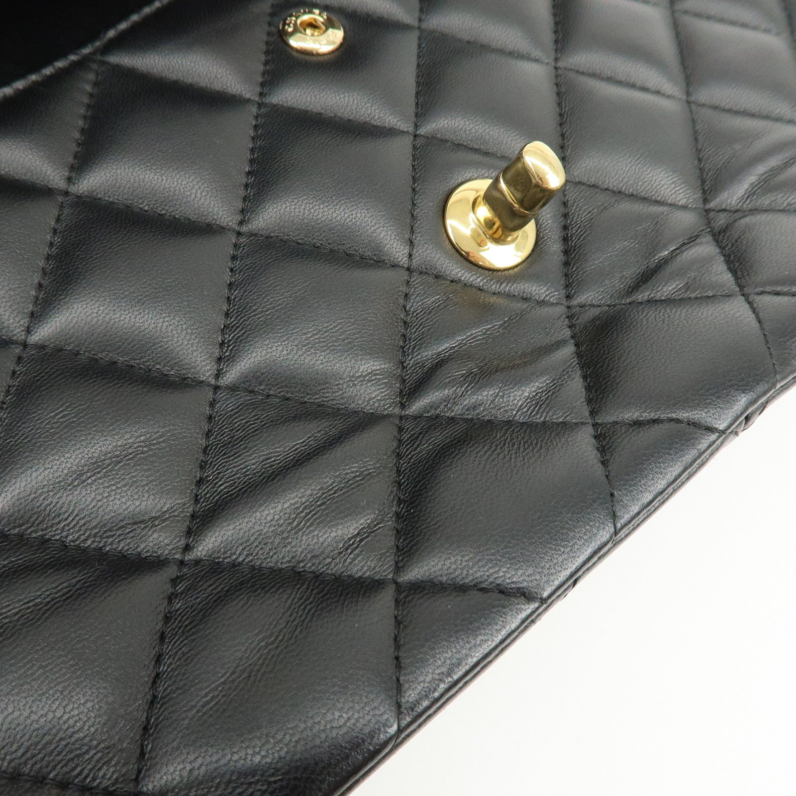 CHANEL Matelasse Lamb Skin Chain Shoulder Bag Black A58600