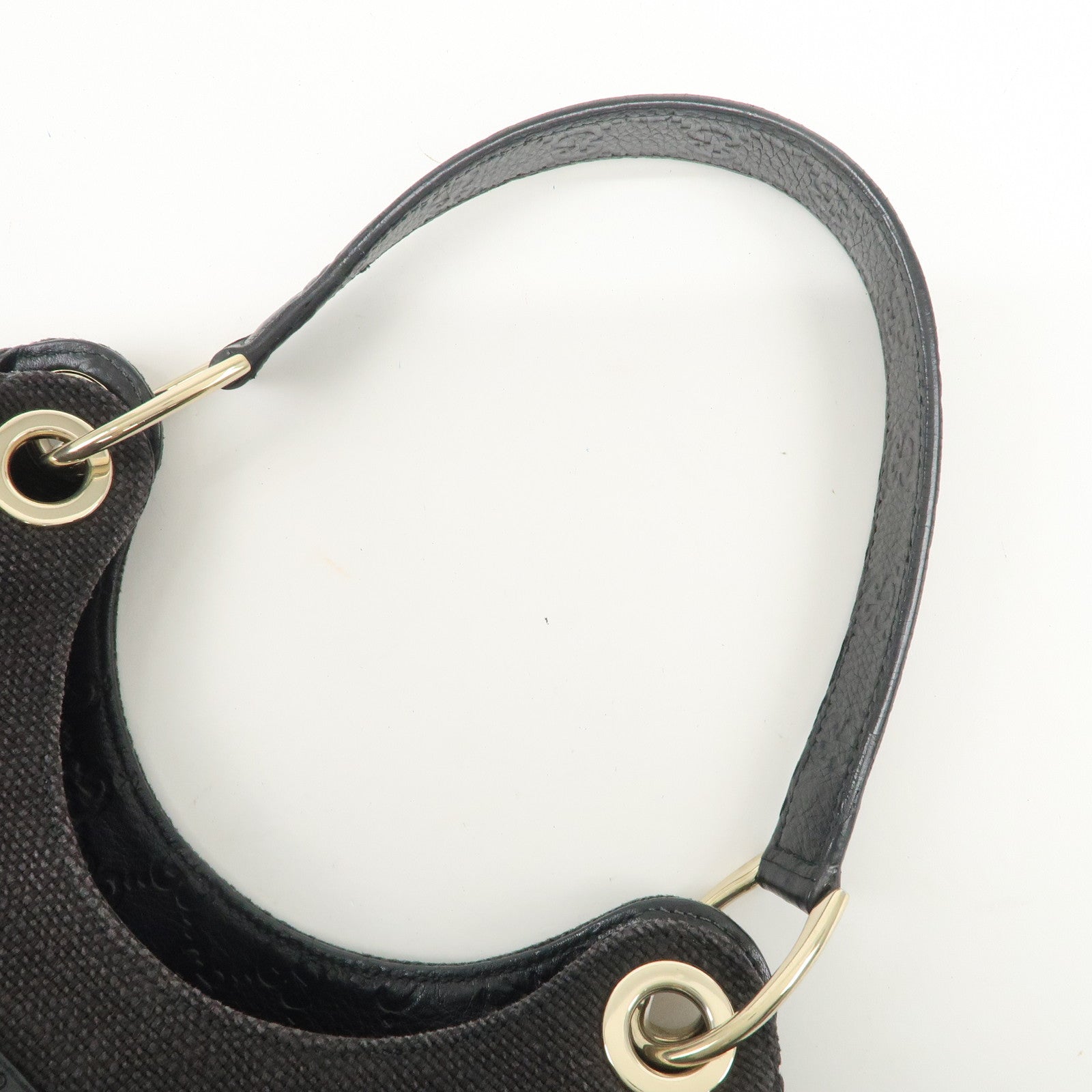 GUCCI Guccissima Leather Canvas Shoulder Bag Hand Bag Brown 257265