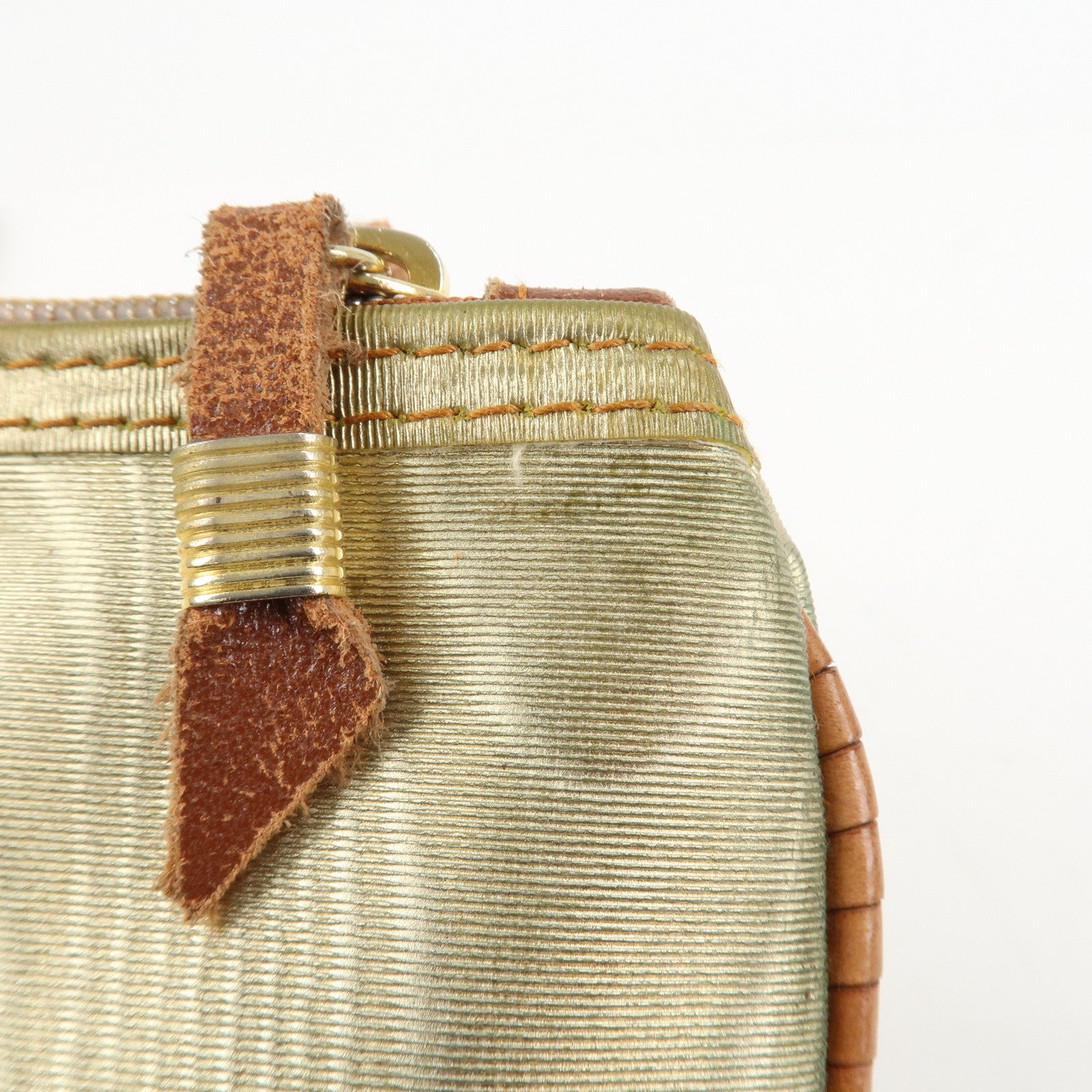 LOEWE Anagram Leather Canvas Shoulder Bag Crossbody Bag Beige Brown Used