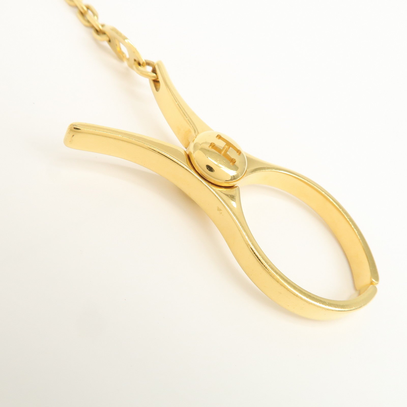 HERMES Metal H Logo Filou Glove Clip Glove Holder Gold