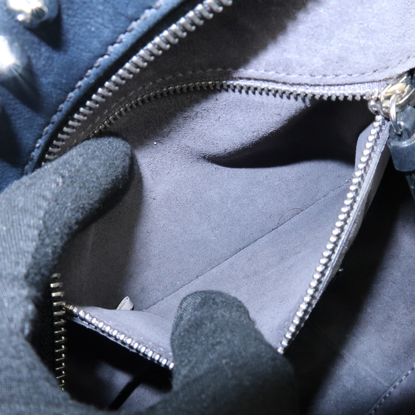 JIMMY CHOO Varenne Leather Bowling Bag Hand Bag Studs Black