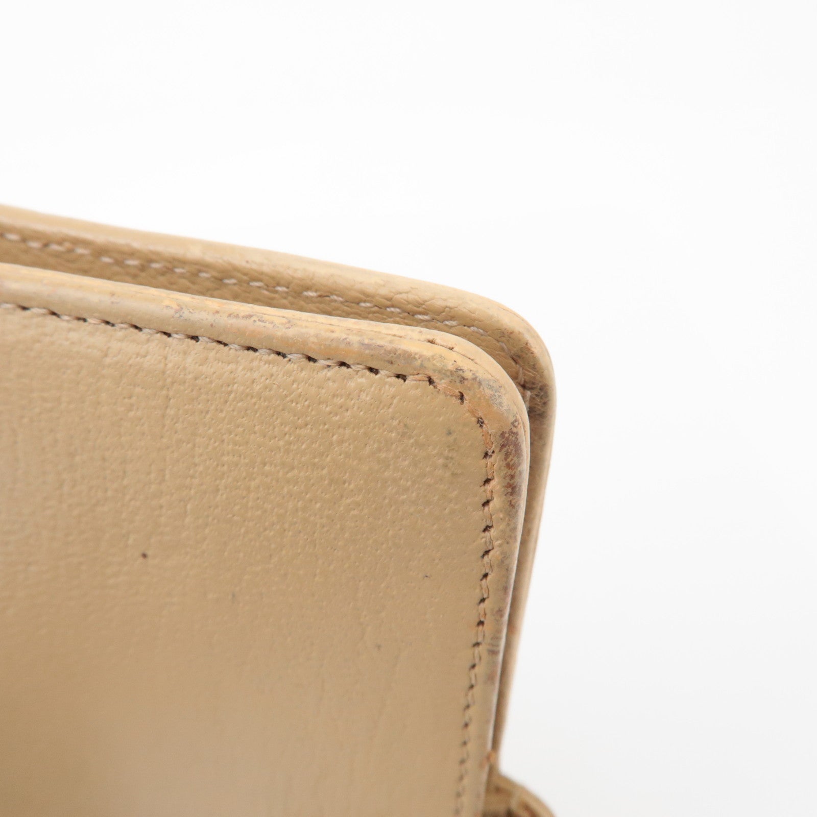 CHANEL COCO Mark Calf Leather Agenda Cover Planner Cover Beige