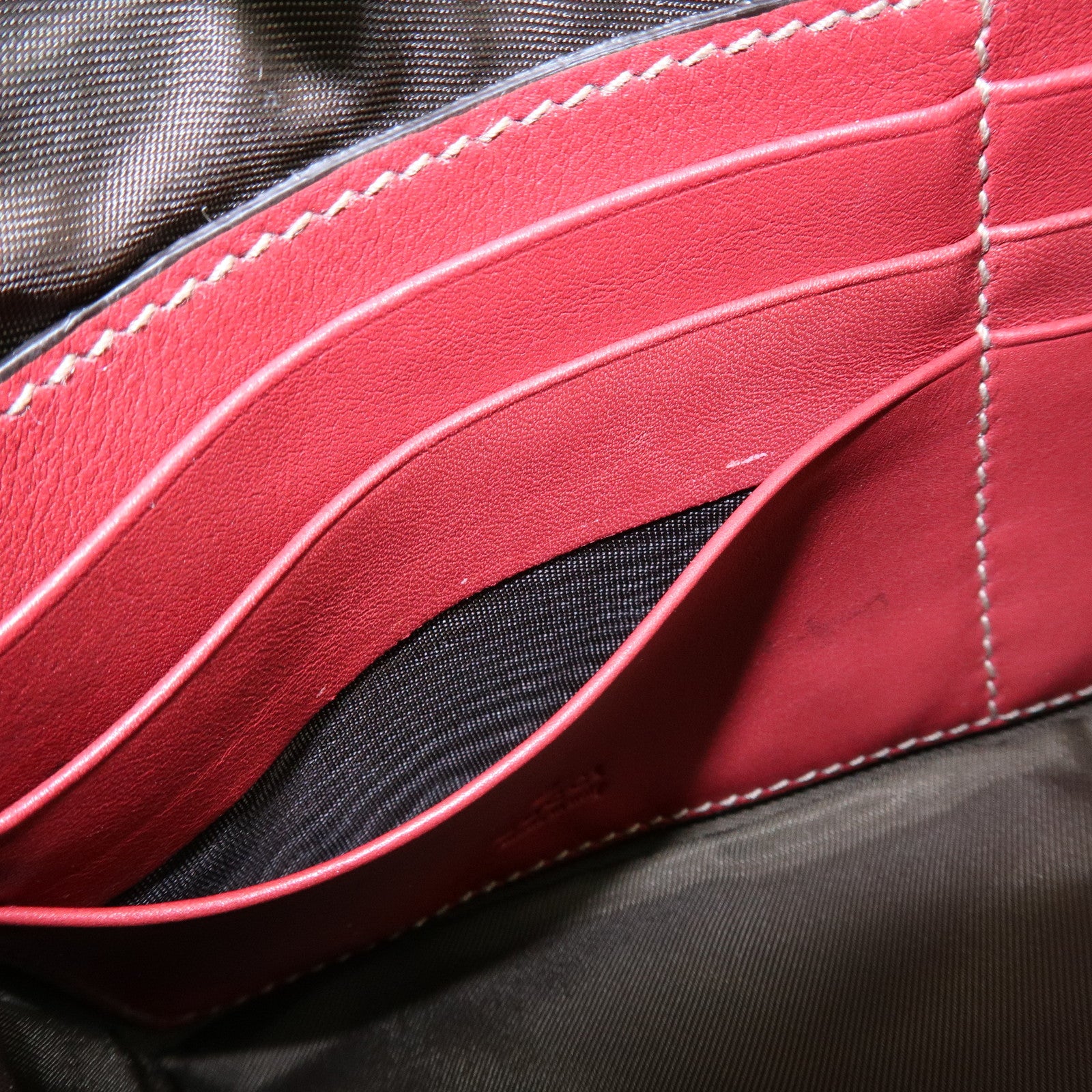 GUCCI Guccissima Leather Cosmetic Case Pouch Wrist Bag Red 203650